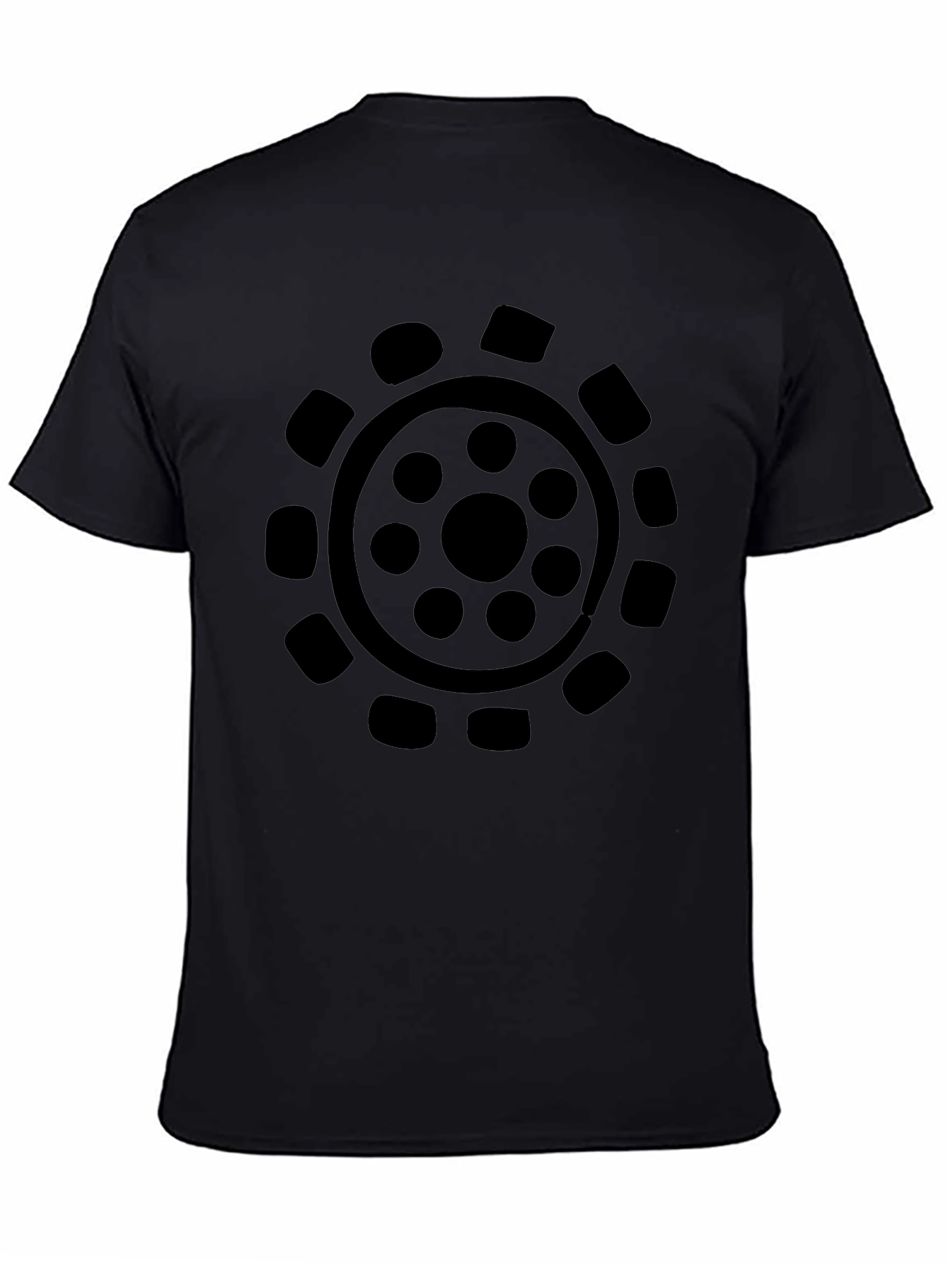 Mens Black T-Shirt with Circular Graphic
