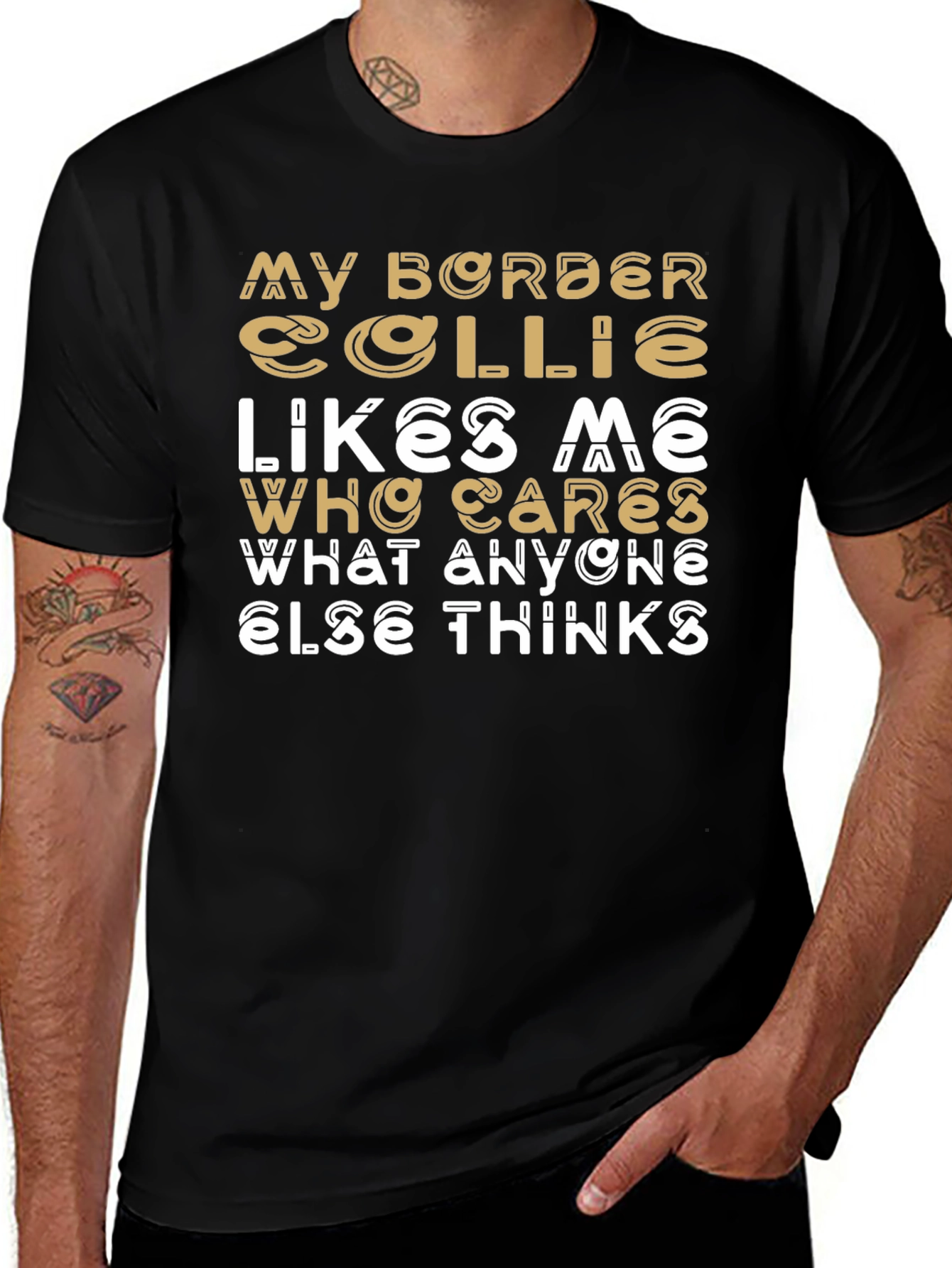 My Border Collie Likes Me Graphic T-Shirt