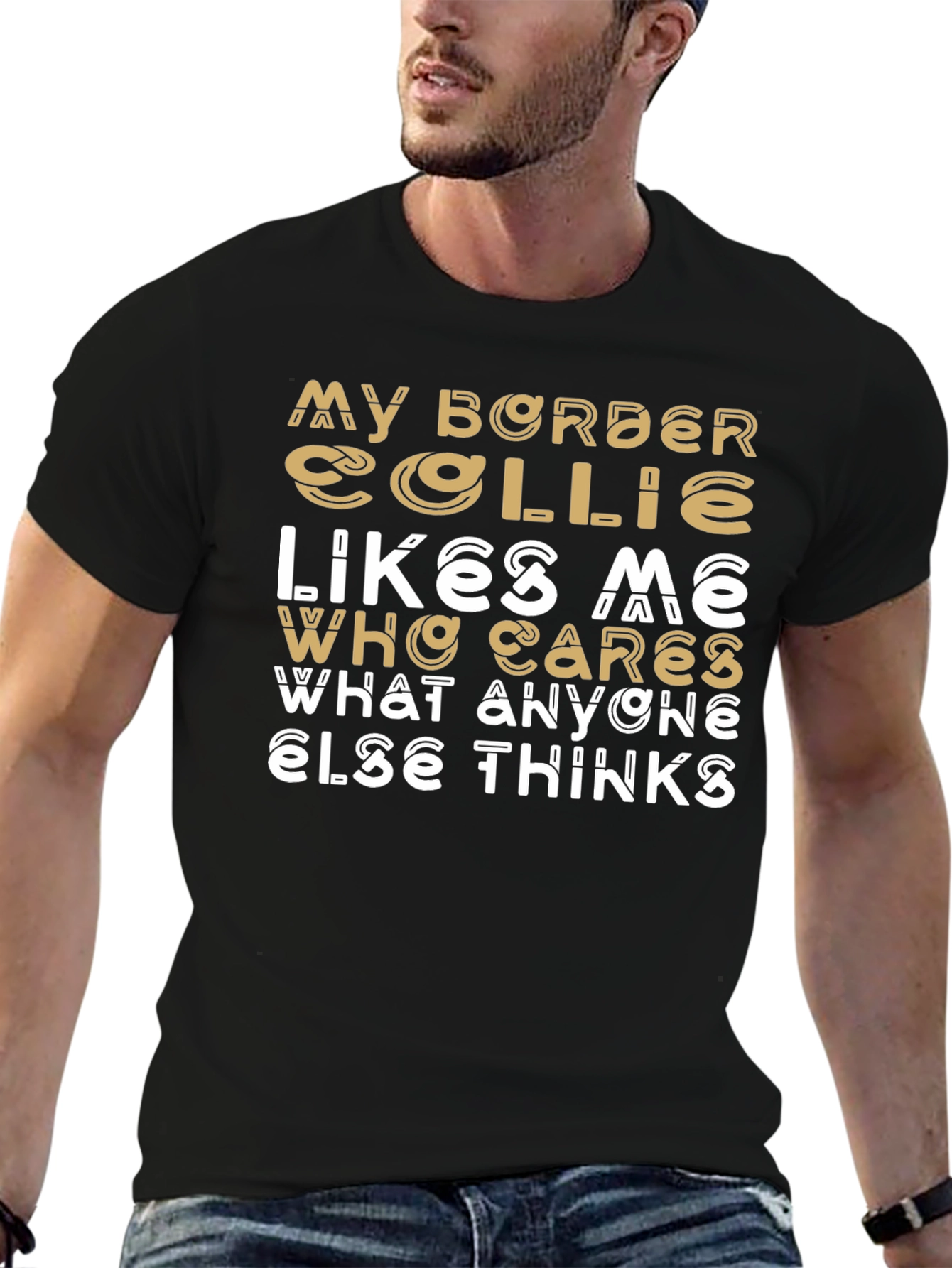 My Border Collie Likes Me Graphic T-Shirt