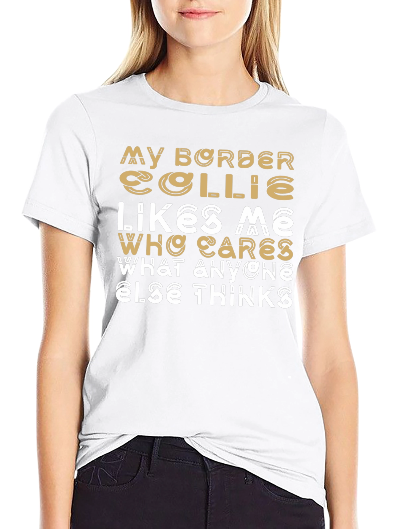 My Border Collie Likes Me Graphic T-Shirt