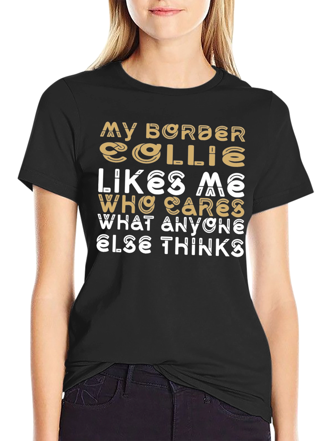 My Border Collie Likes Me Graphic T-Shirt