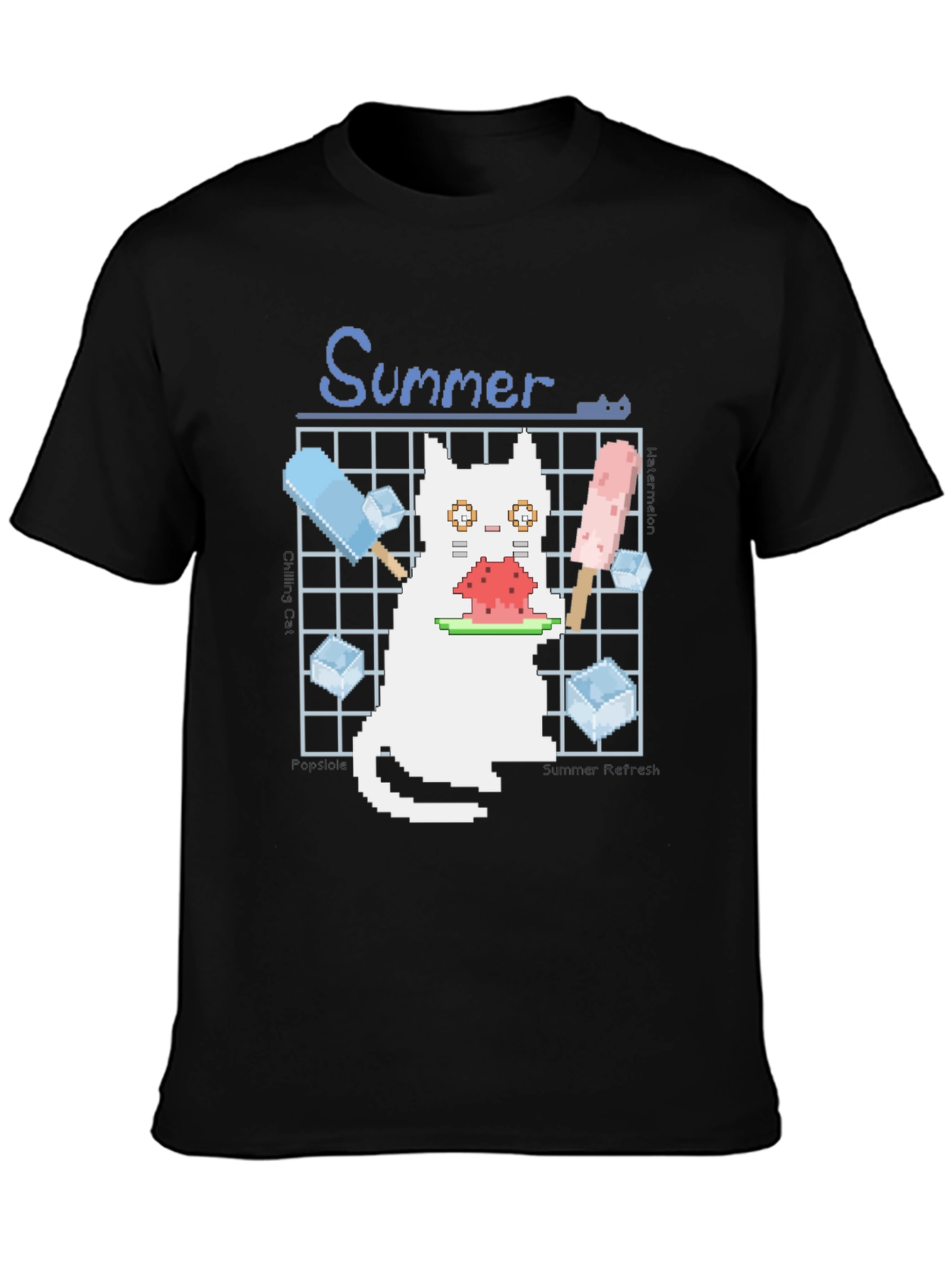 Pixel Summer Cat T-Shirt