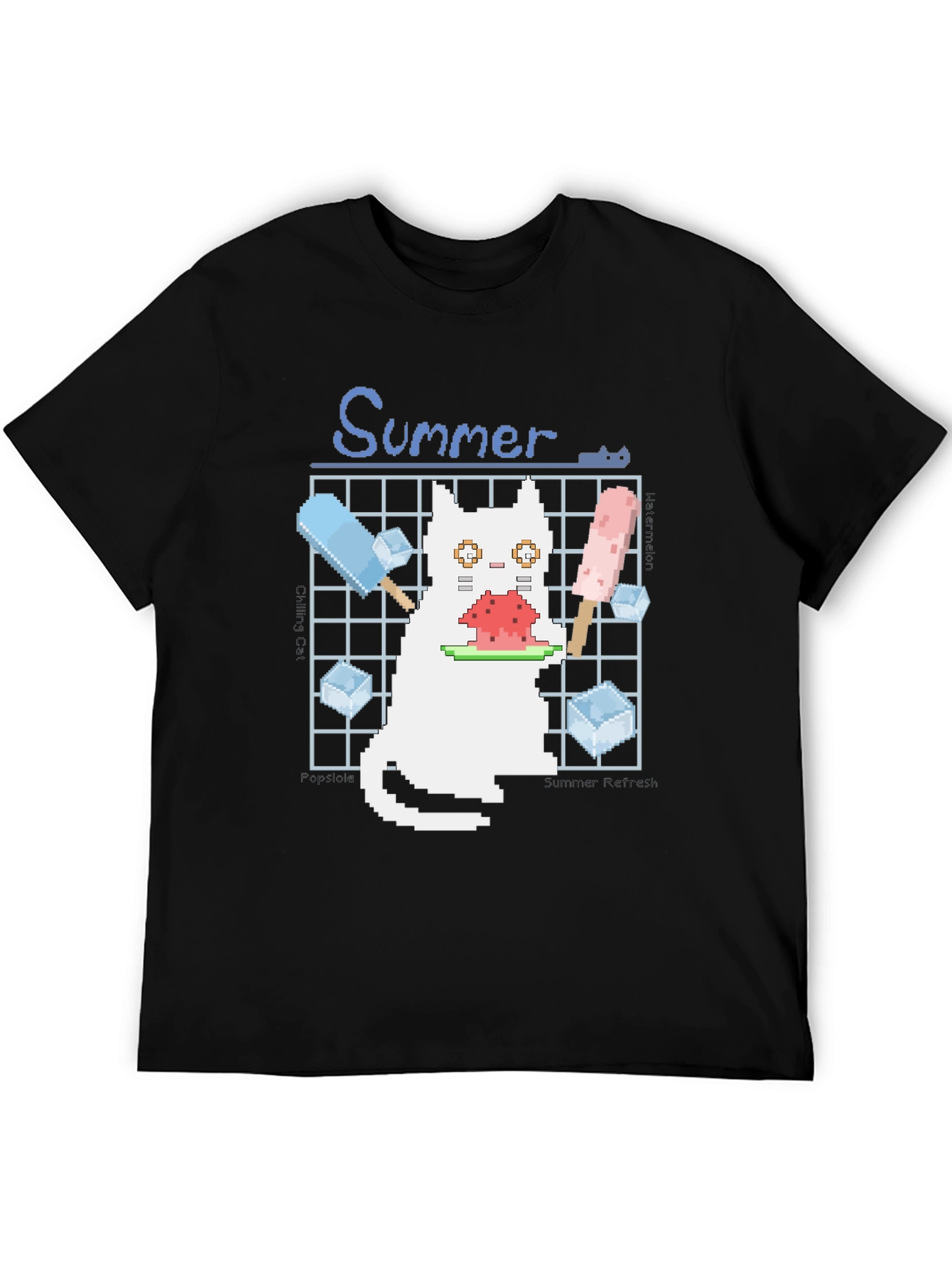 Pixel Summer Cat T-Shirt