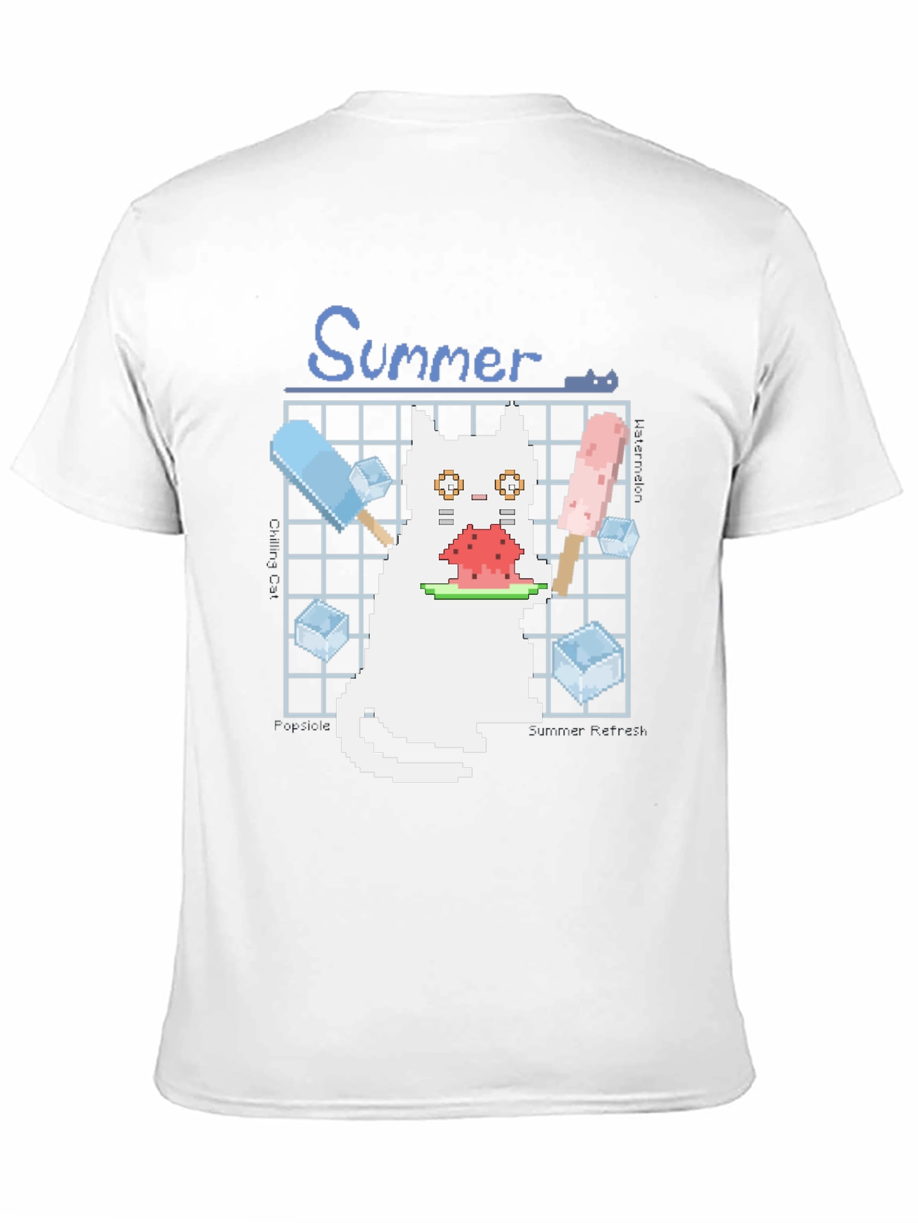 Pixel Summer Cat T-Shirt