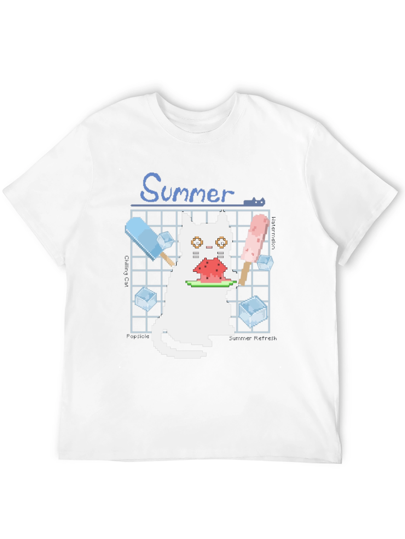 Pixel Summer Cat T-Shirt