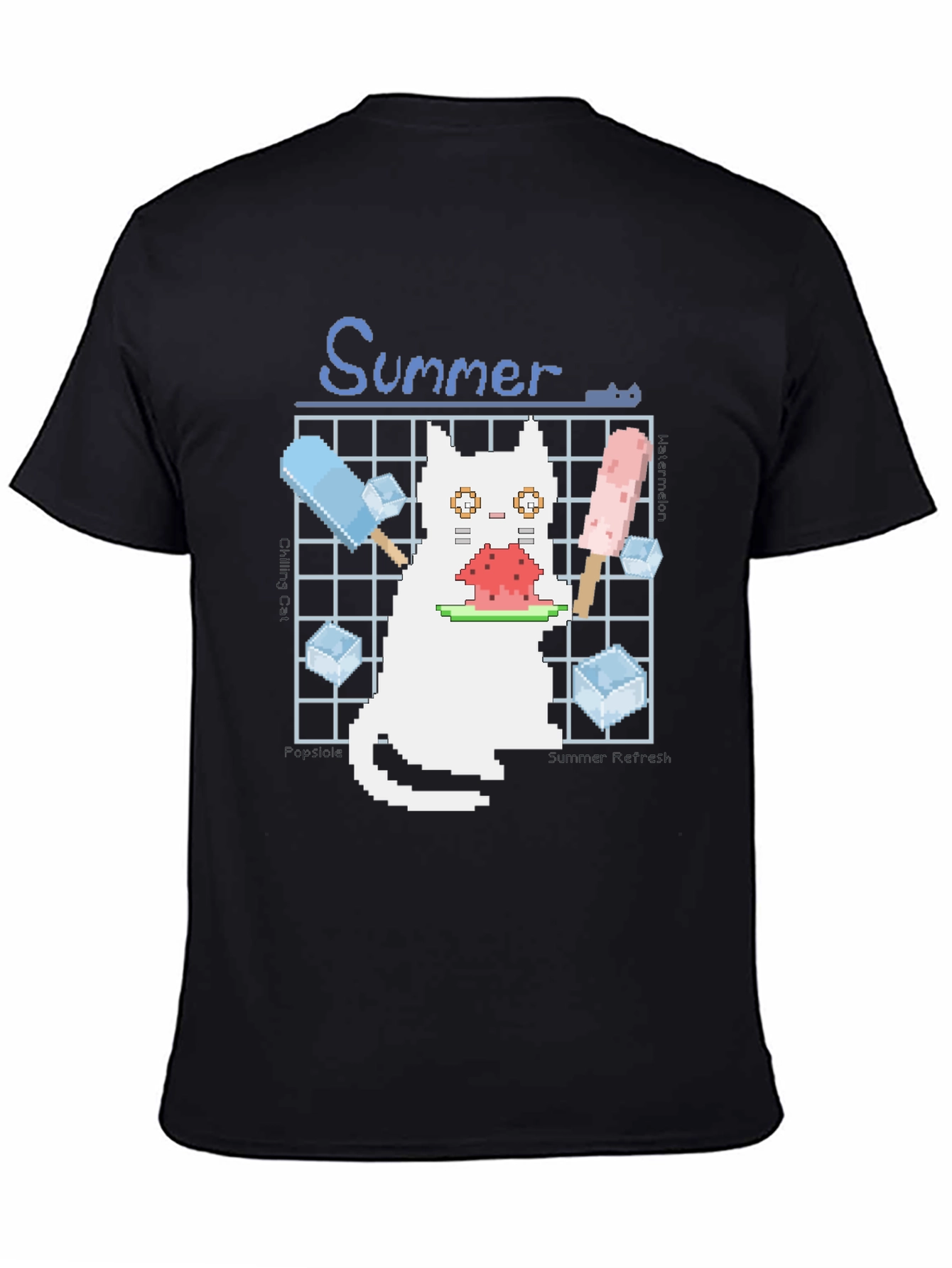 Pixel Summer Cat T-Shirt
