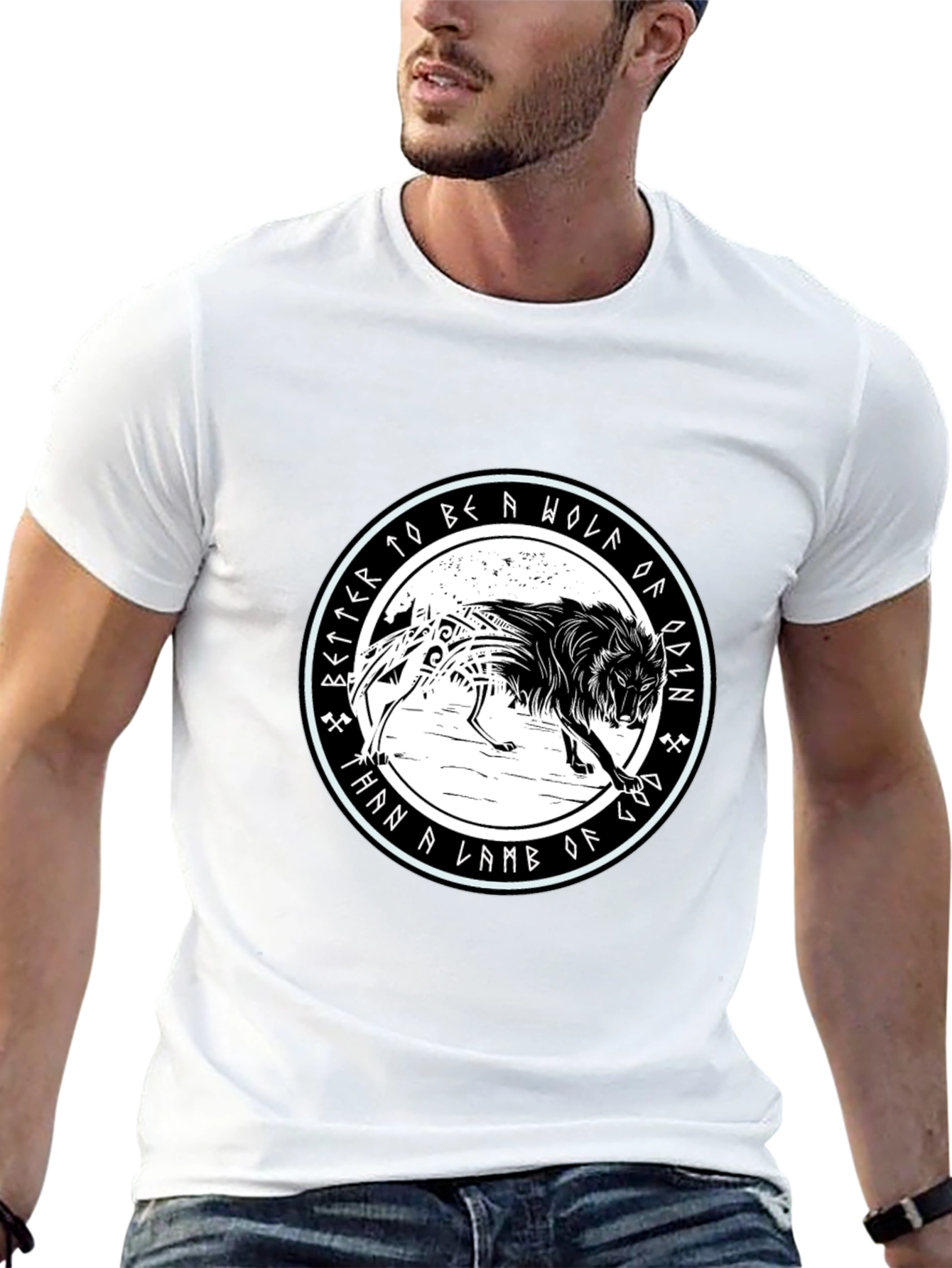 Wolf of Odin Graphic Tee - Viking Inspired Design