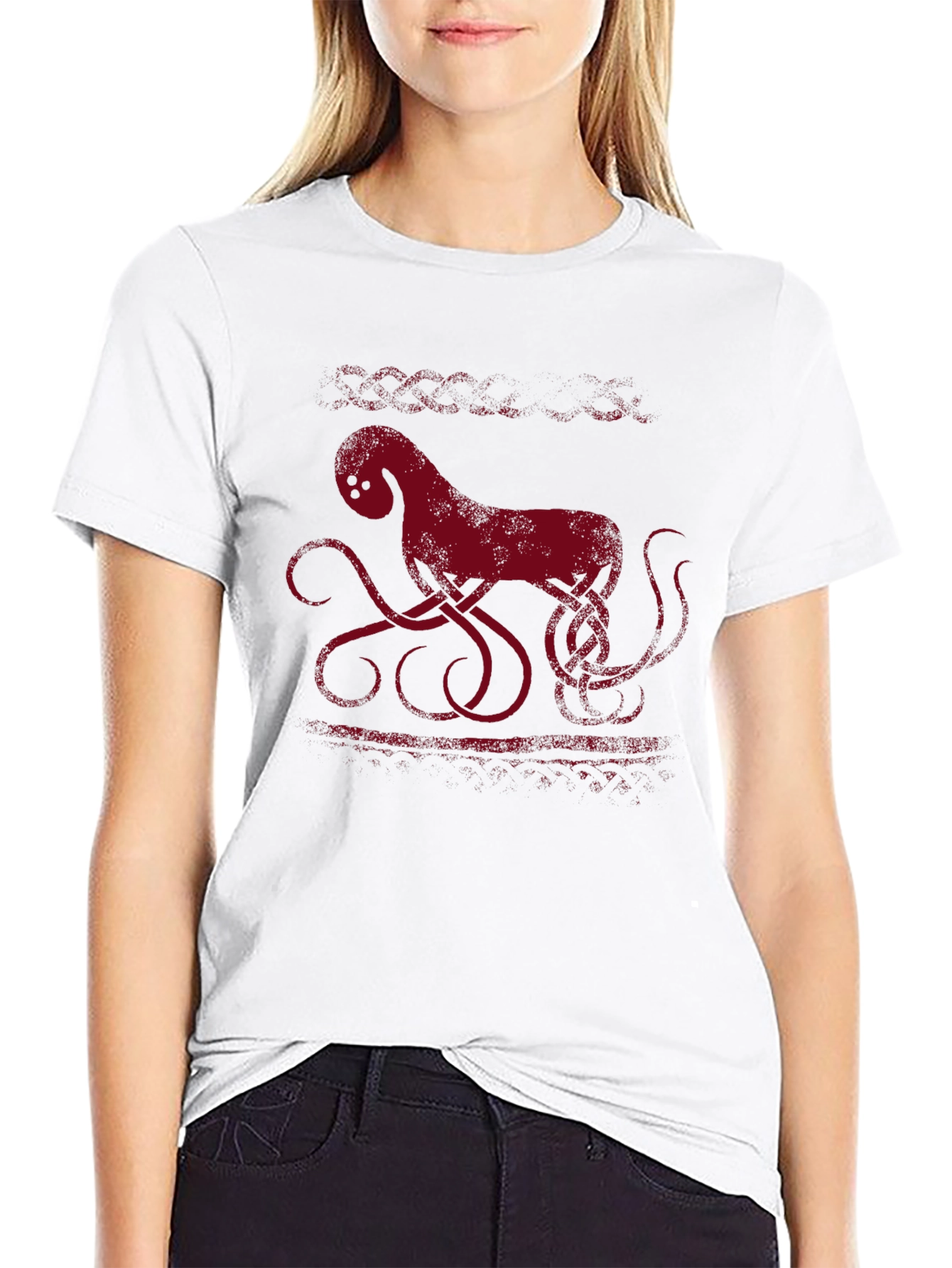Mythical Sea Creature Graphic Tee - Black
