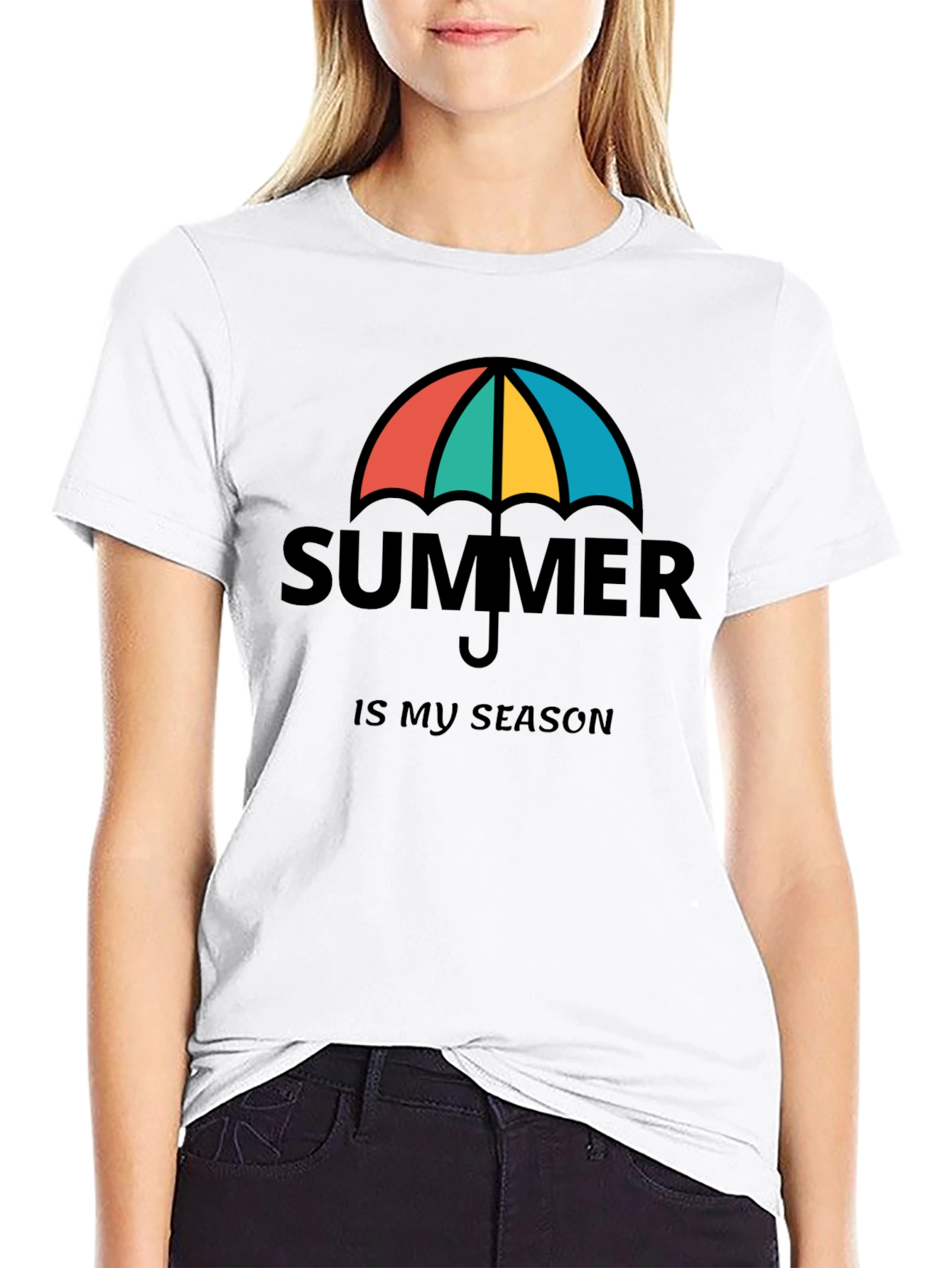 Summer is My Season Black T-Shirt