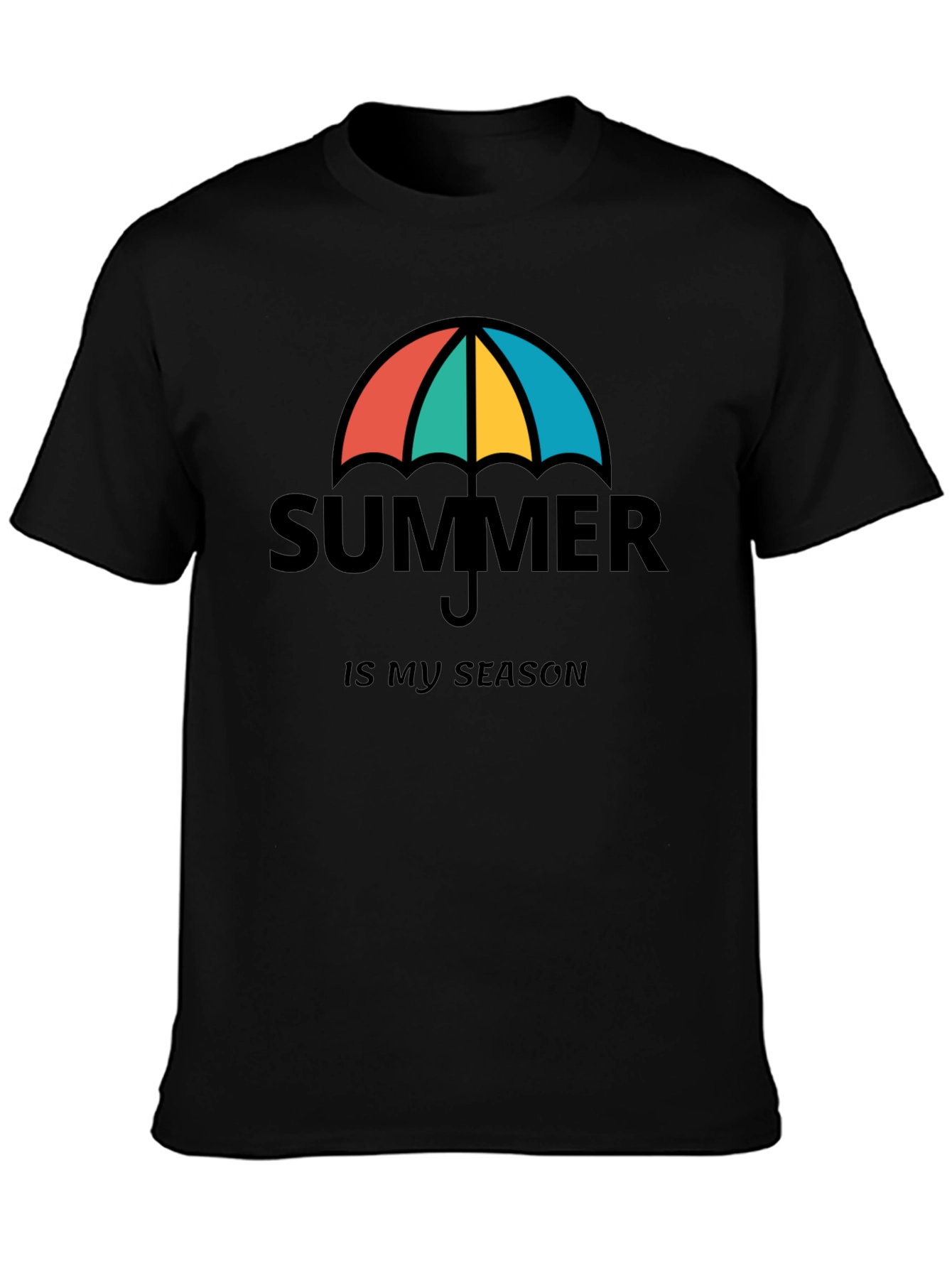 Summer is My Season Black T-Shirt