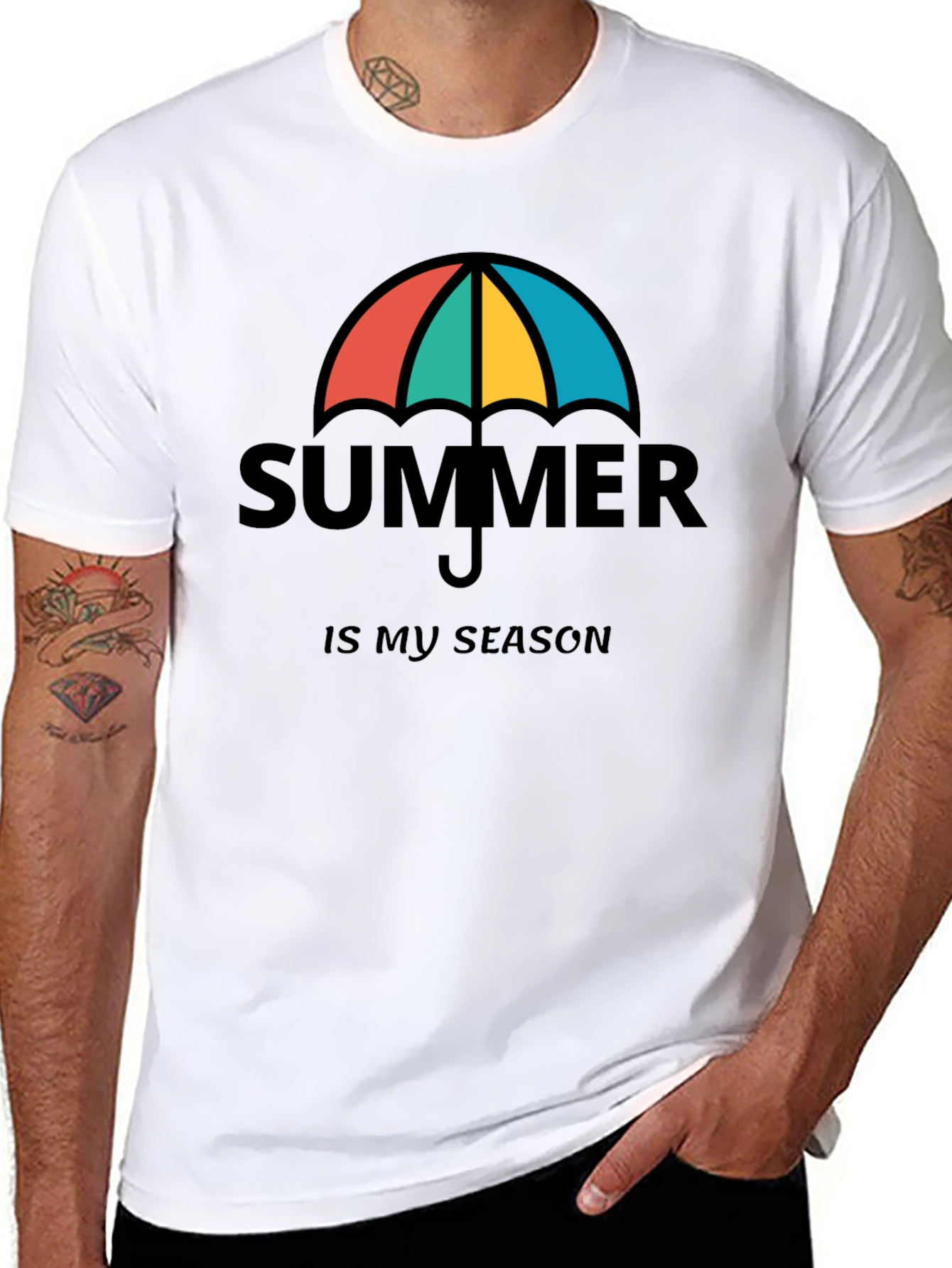 Summer is My Season Black T-Shirt