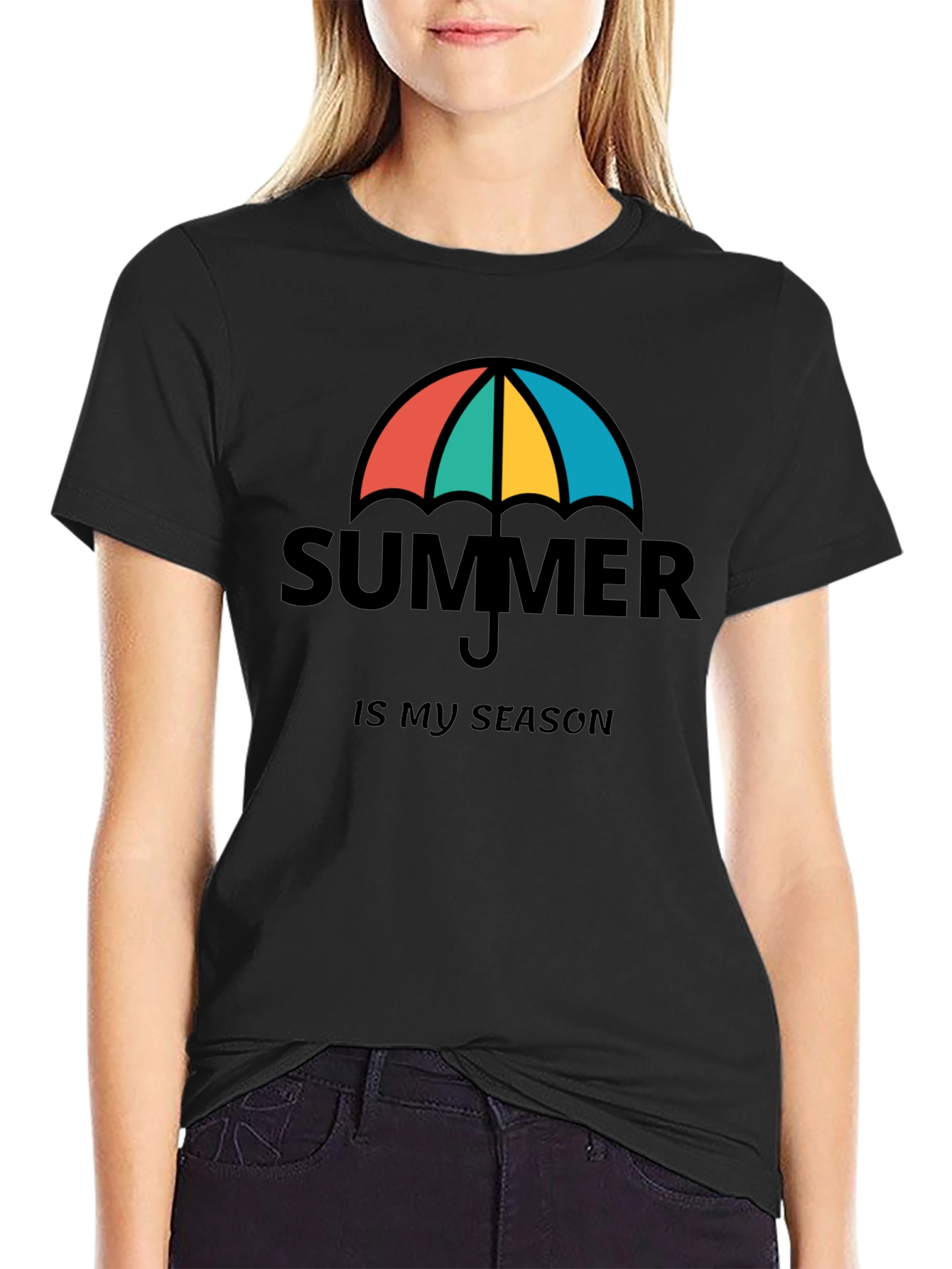 Summer is My Season Black T-Shirt