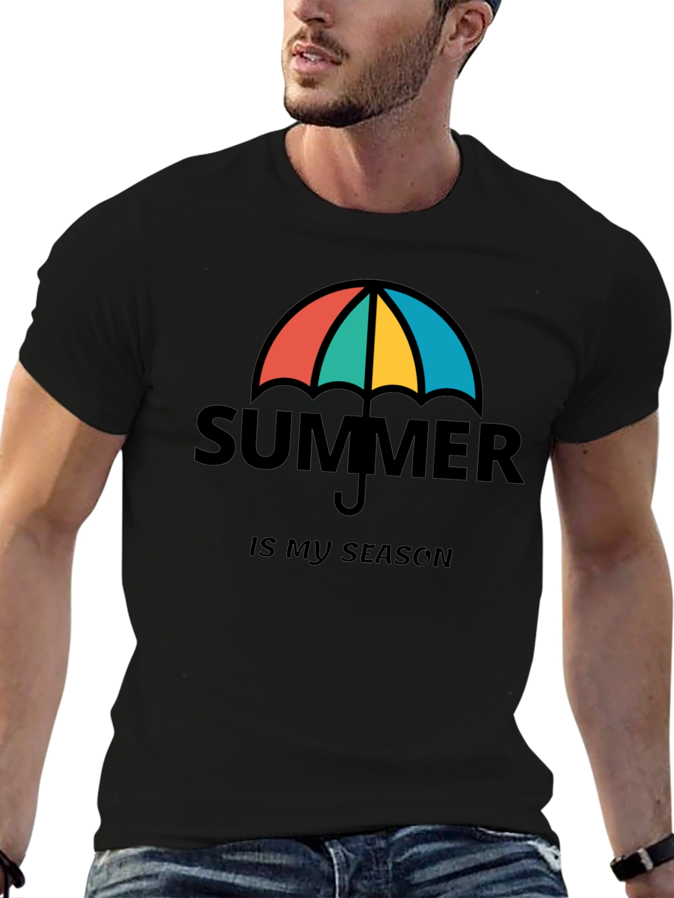 Summer is My Season Black T-Shirt