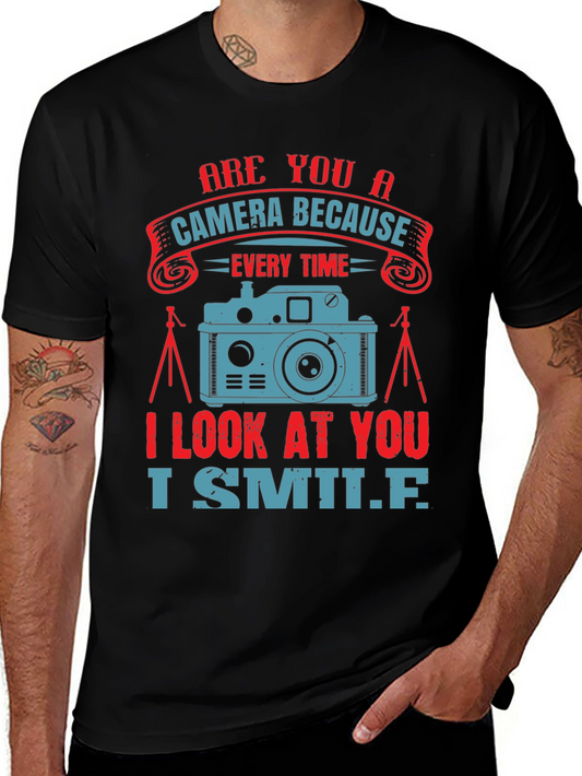 Camera T-Shirt - Are You a Camera Because I Smile