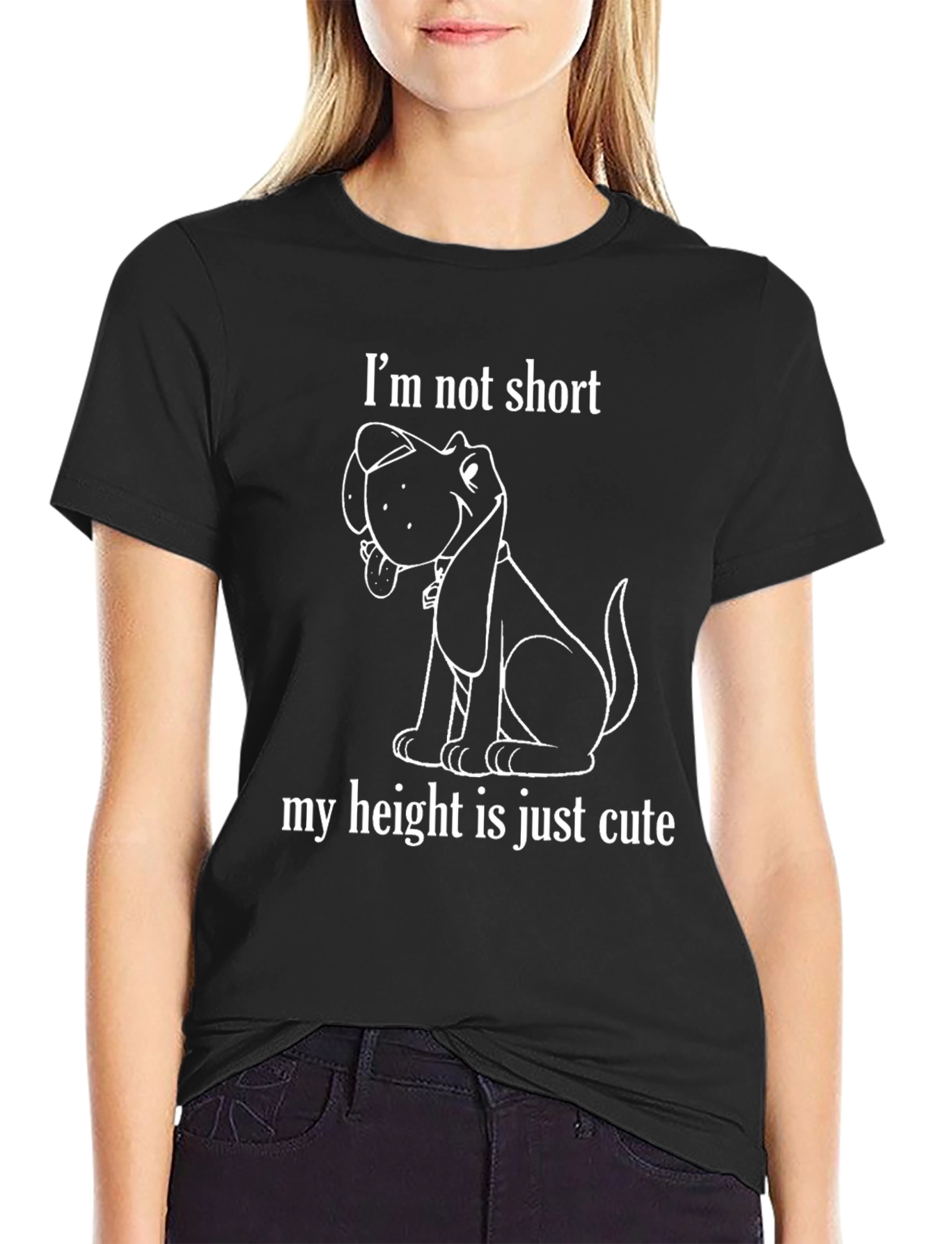 Cute Dog Graphic T-Shirt - Funny Height Saying