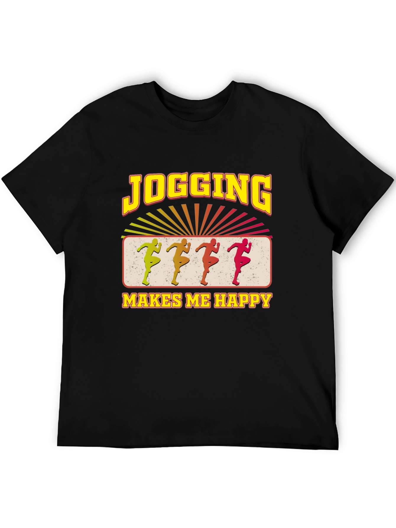 Jogging Makes Me Happy Black T-Shirt
