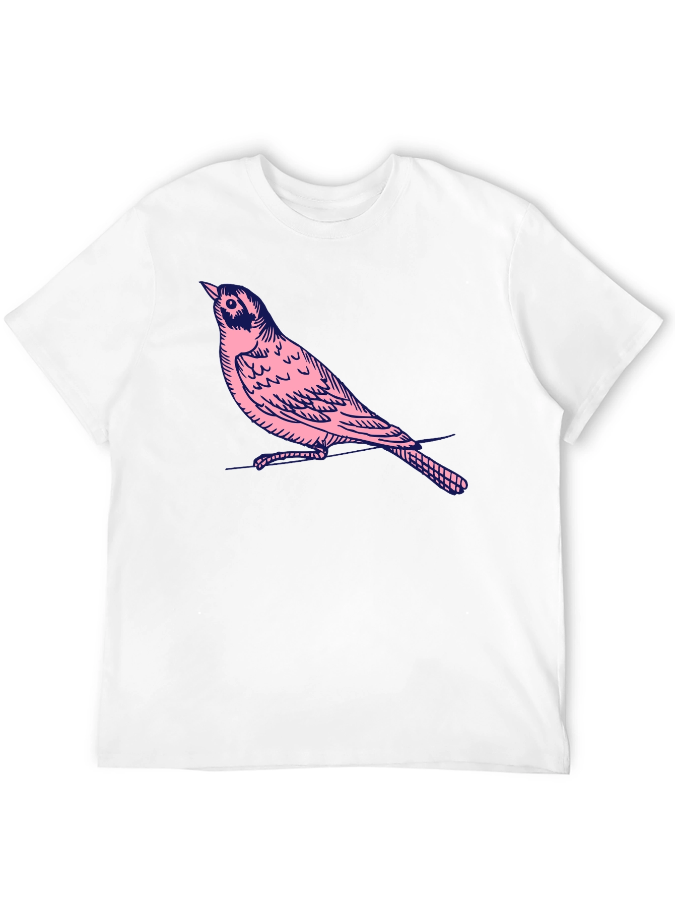 Mens Black T-shirt with Bird Graphic
