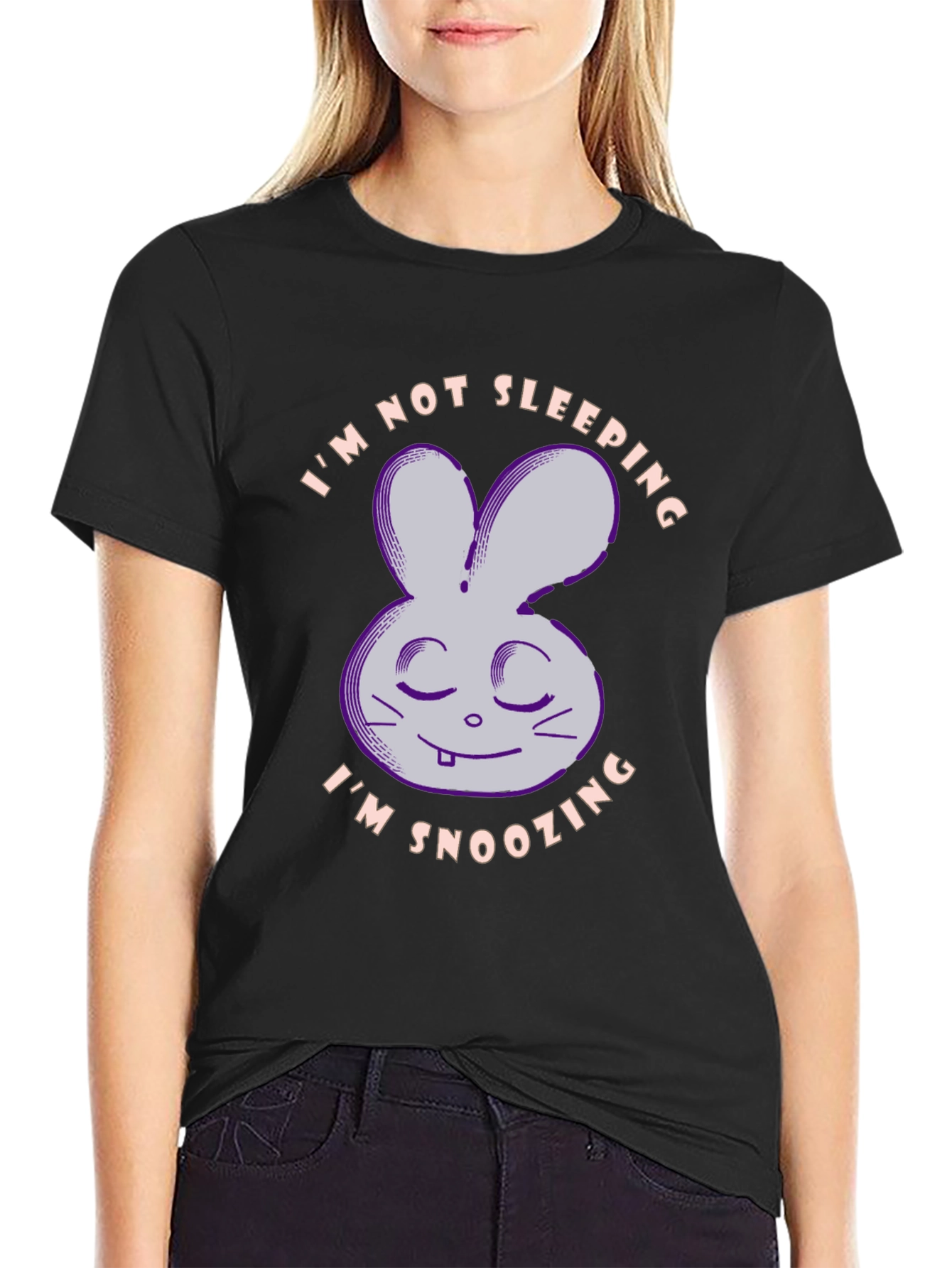 Funny Bunny T-Shirt: Im Not Sleeping Im Snoozing