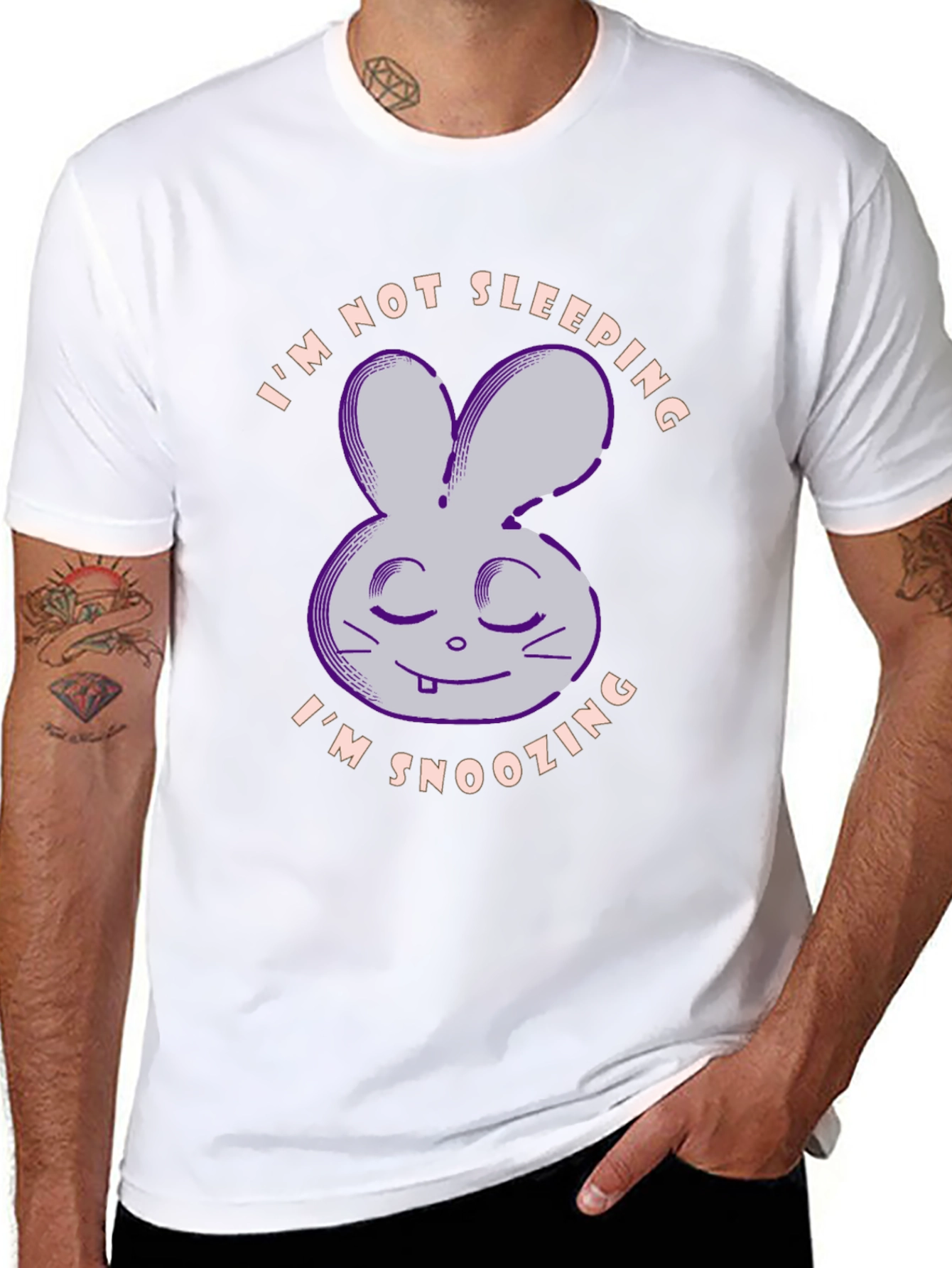 Funny Bunny T-Shirt: Im Not Sleeping Im Snoozing