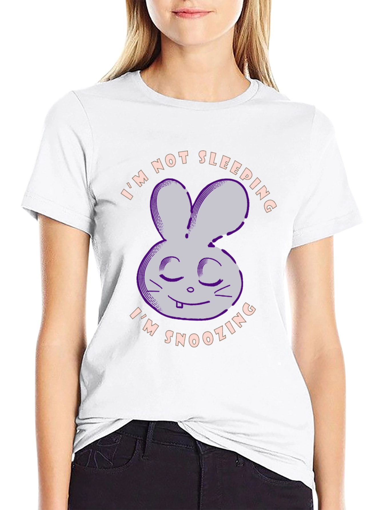 Funny Bunny T-Shirt: Im Not Sleeping Im Snoozing