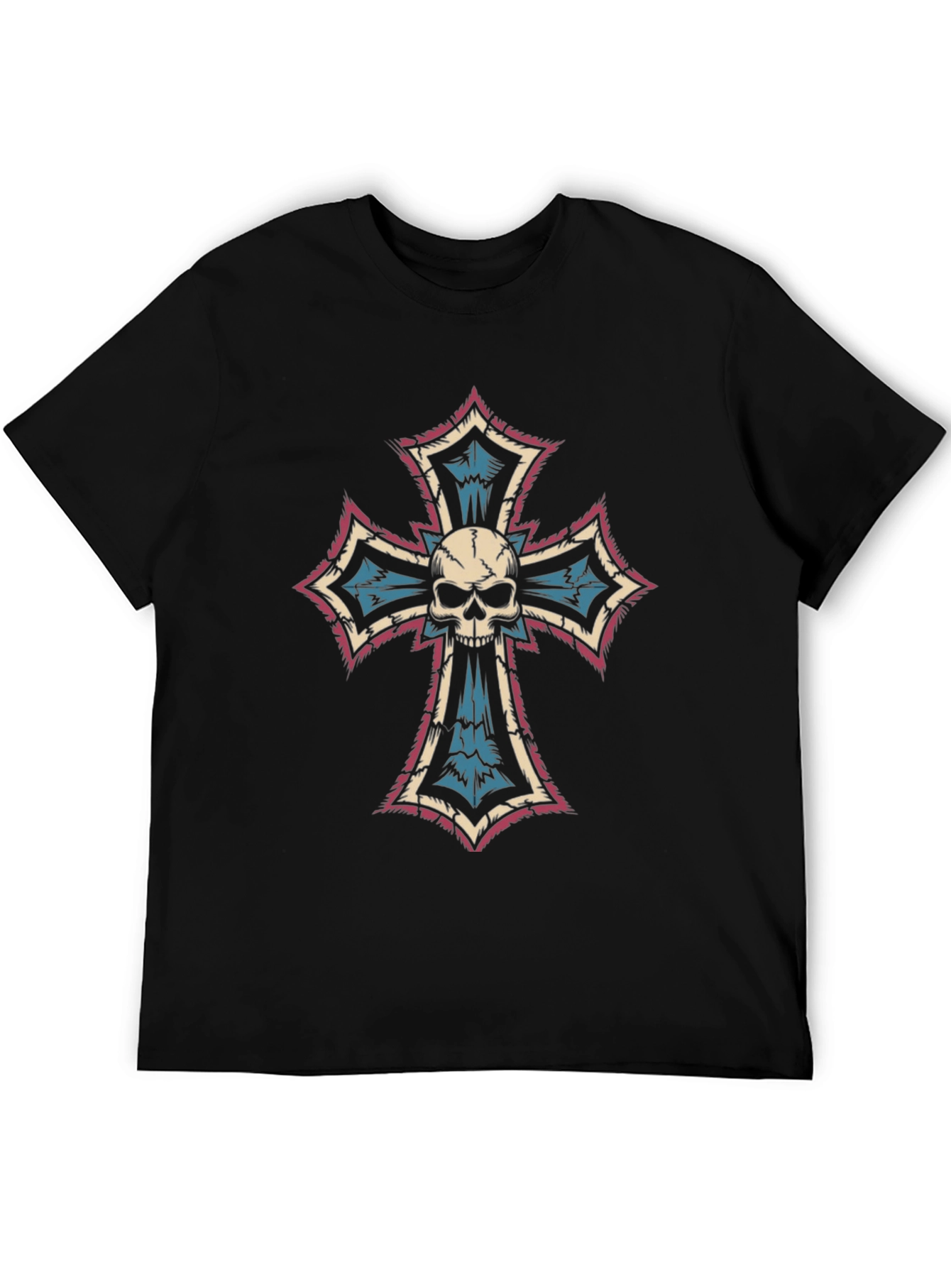 Skull Cross Graphic Tee - Gothic Fashion