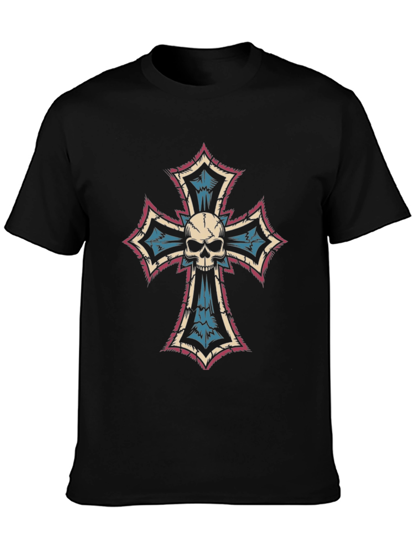 Skull Cross Graphic Tee - Gothic Fashion