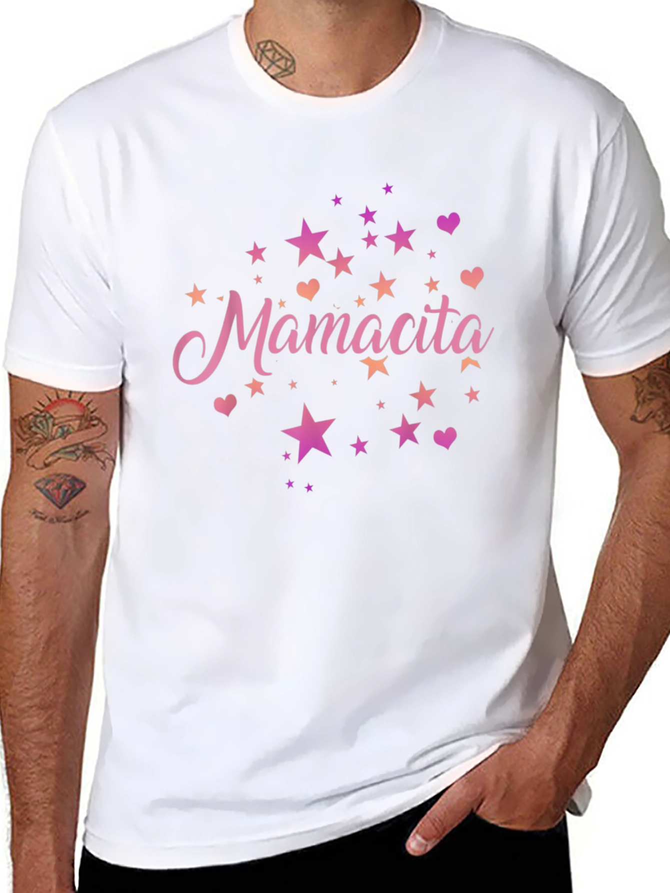 Mamacita Stars & Hearts Black Graphic Tee