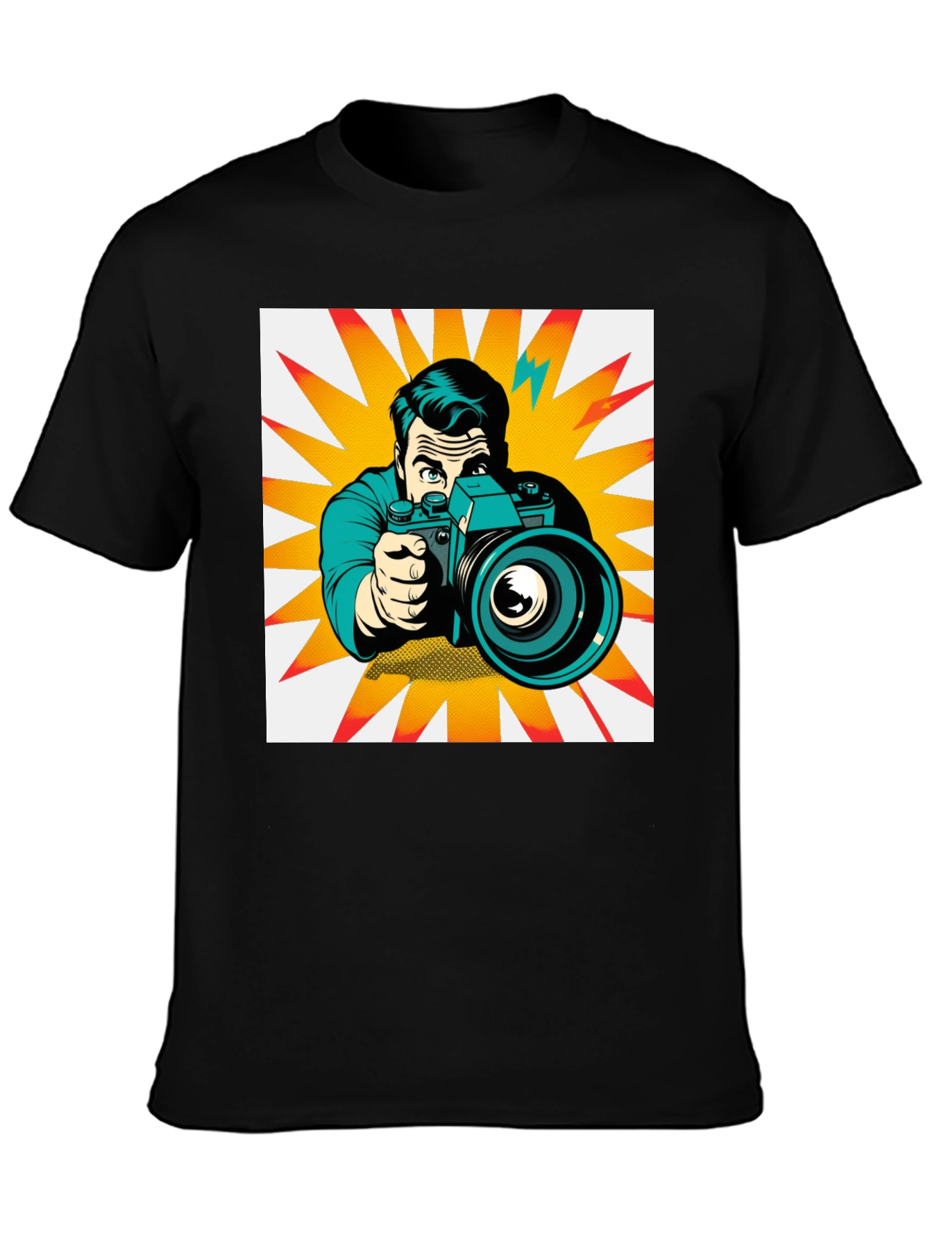 Retro Photographer Graphic Tee - Black