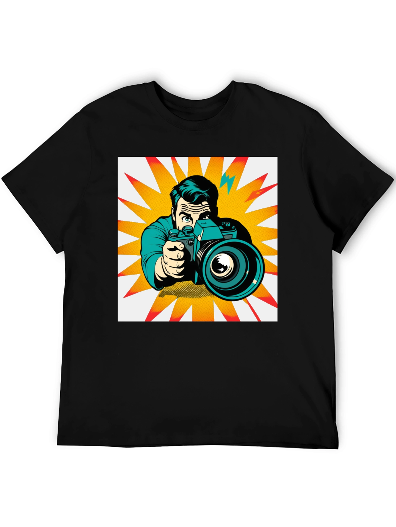 Retro Photographer Graphic Tee - Black
