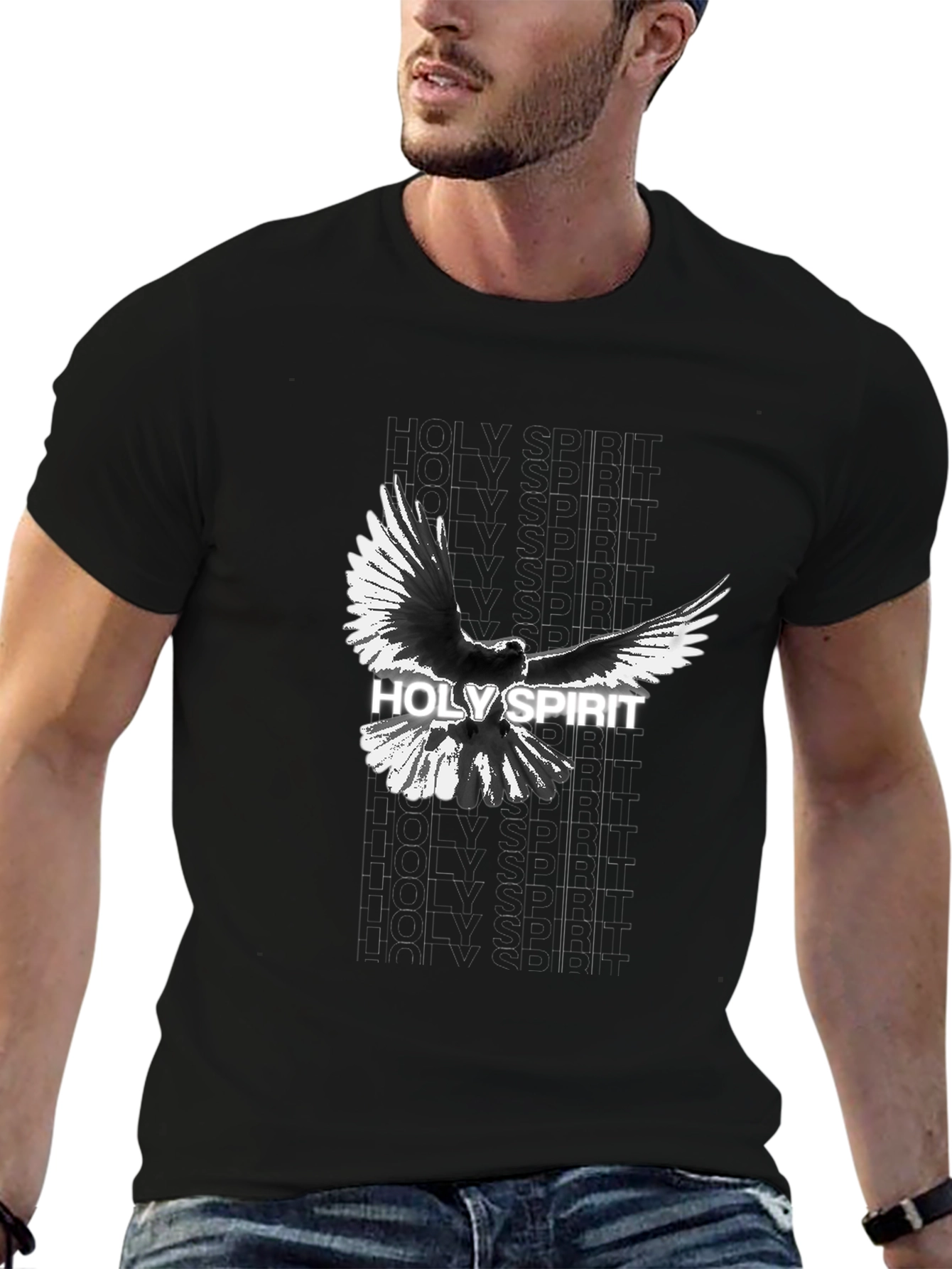 Holy Spirit Dove Graphic Tee - Black