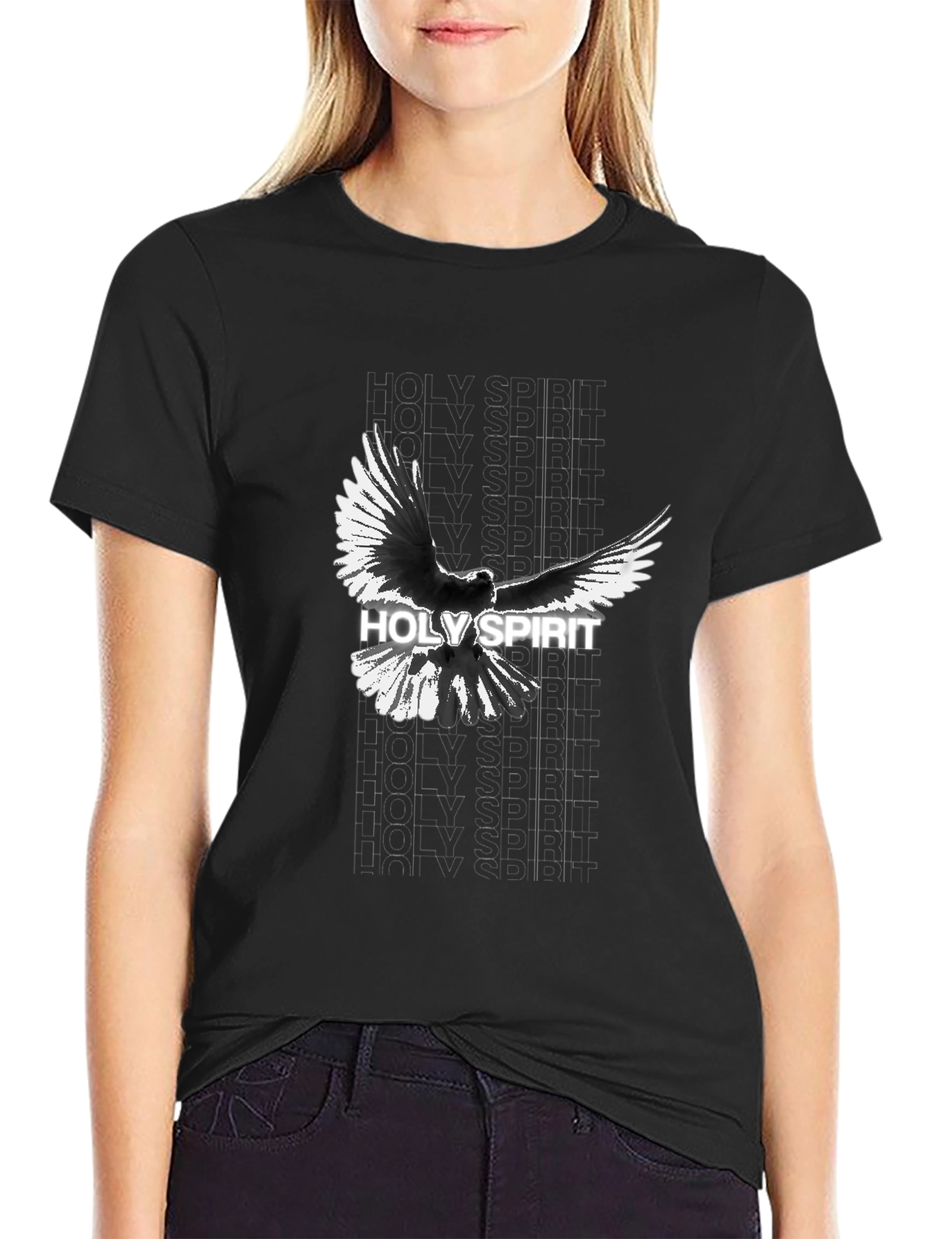 Holy Spirit Dove Graphic Tee - Black