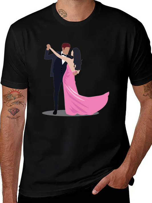 Dancing Couple Black Graphic T-Shirt