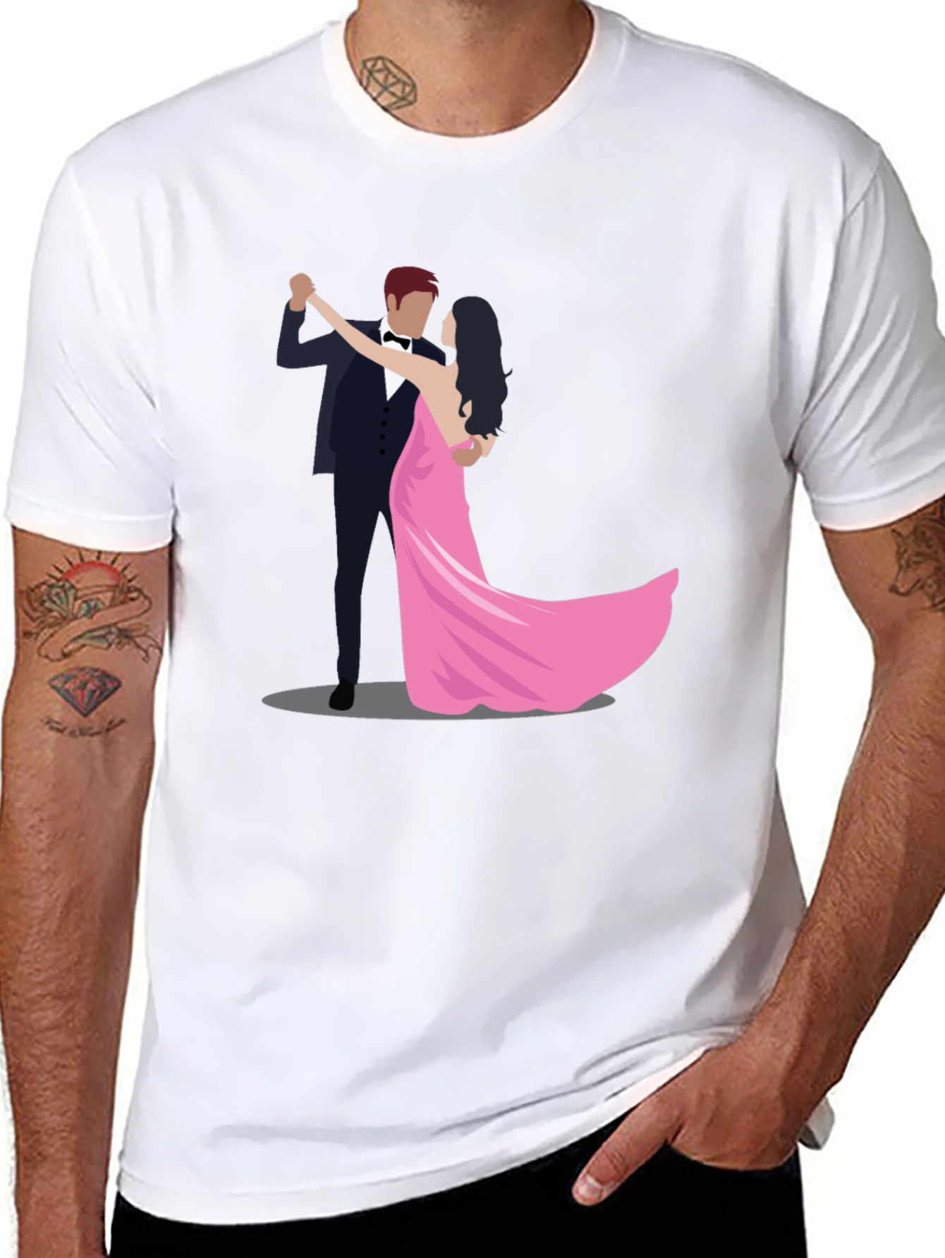 Dancing Couple Black Graphic T-Shirt
