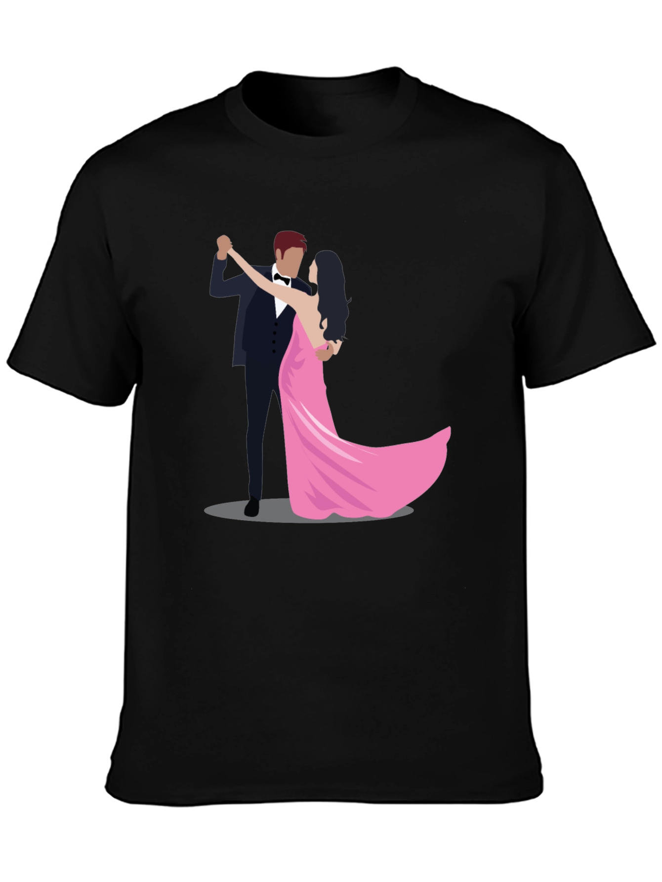 Dancing Couple Black Graphic T-Shirt