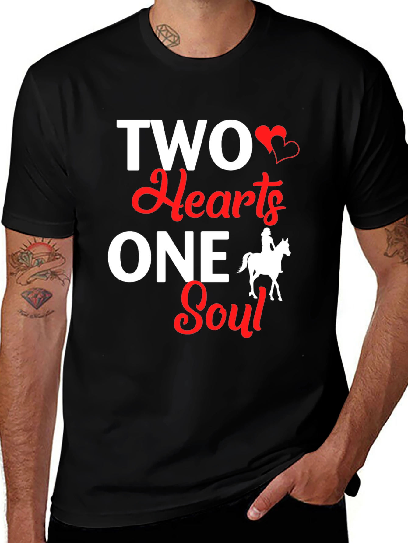 Two Hearts One Soul T-Shirt - Equestrian Love