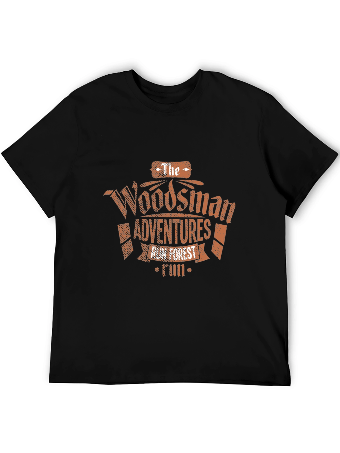 Woodsman Adventures Graphic Tee - Black Cotton T-Shirt