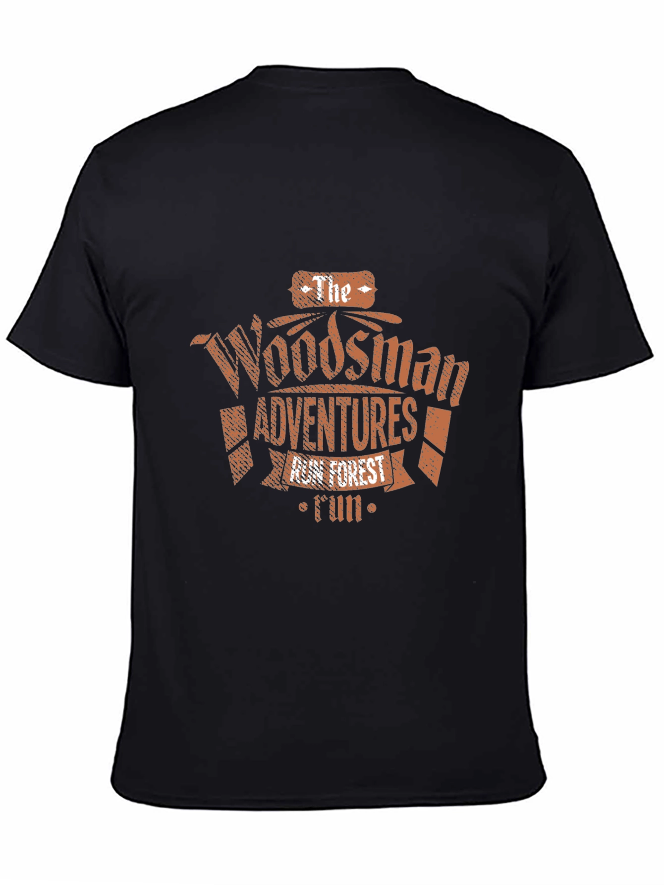 Woodsman Adventures Graphic Tee - Black Cotton T-Shirt