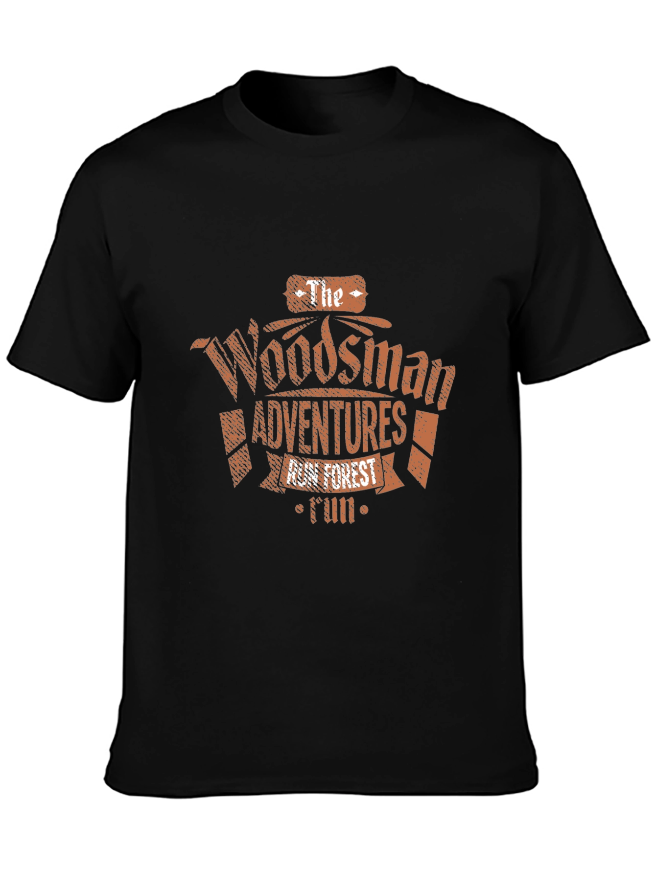Woodsman Adventures Graphic Tee - Black Cotton T-Shirt
