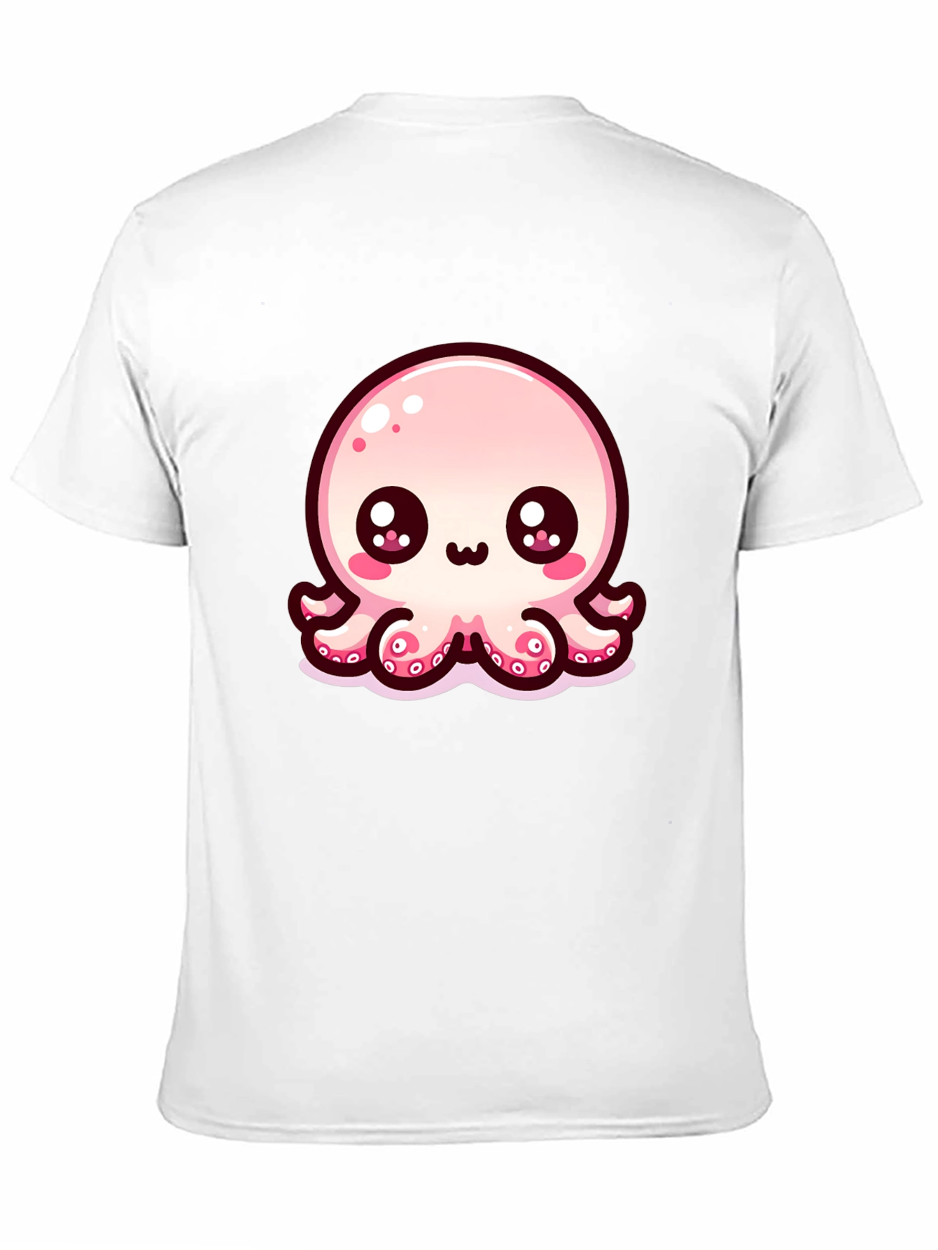 Cute Cartoon Octopus Black T-Shirt