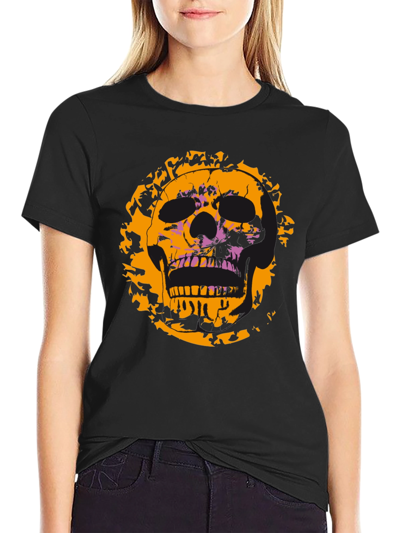 Skull Graphic Tee - Edgy Black T-Shirt