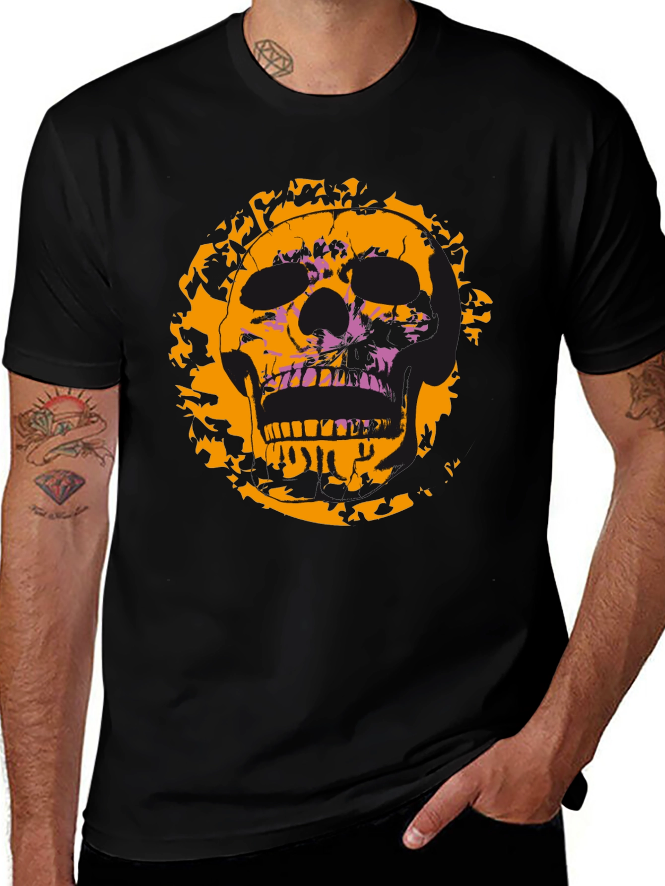 Skull Graphic Tee - Edgy Black T-Shirt