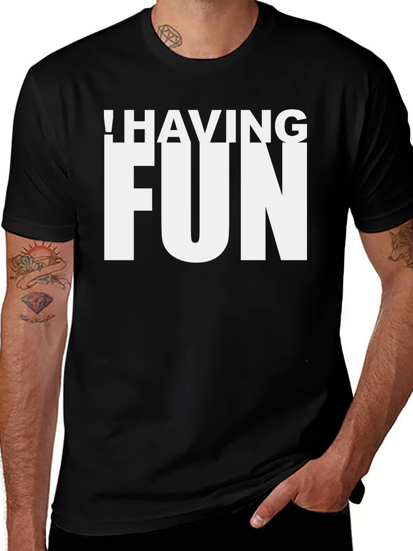 Having Fun Graphic T-Shirt - Black