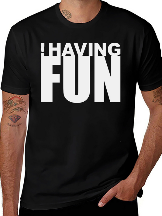 Having Fun Graphic T-Shirt - Black