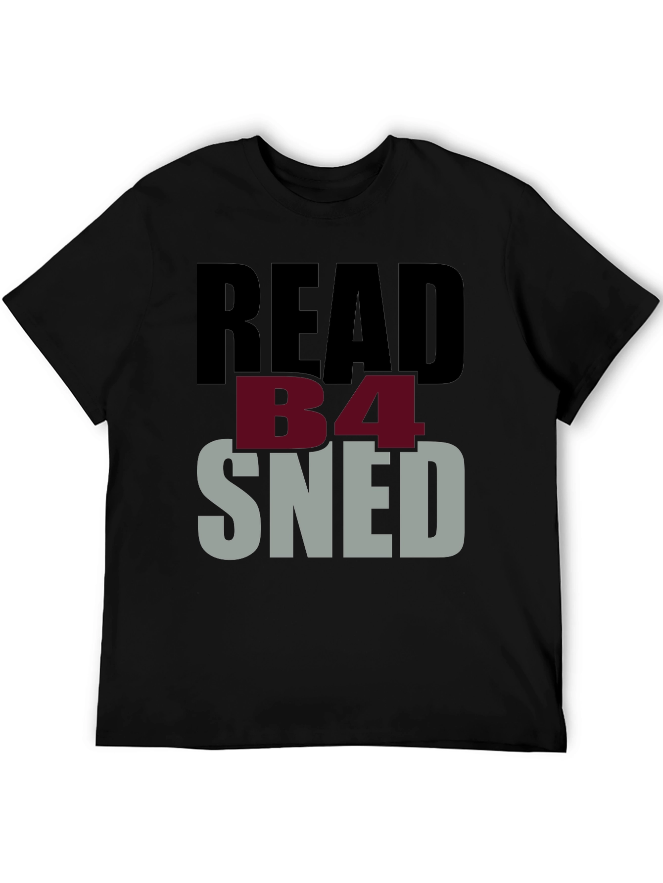Read B4 Sned Black Graphic Tee Shirt
