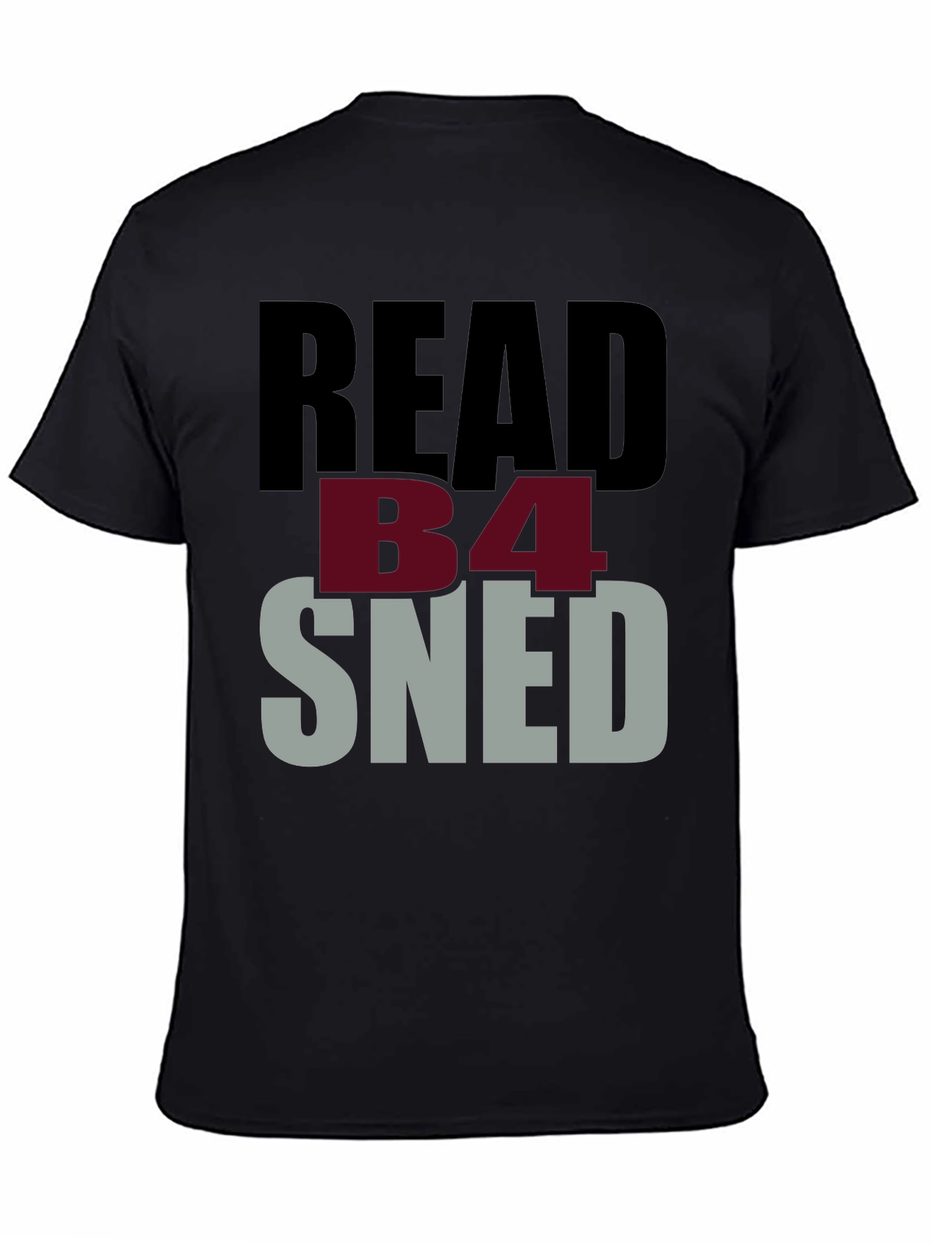 Read B4 Sned Black Graphic Tee Shirt