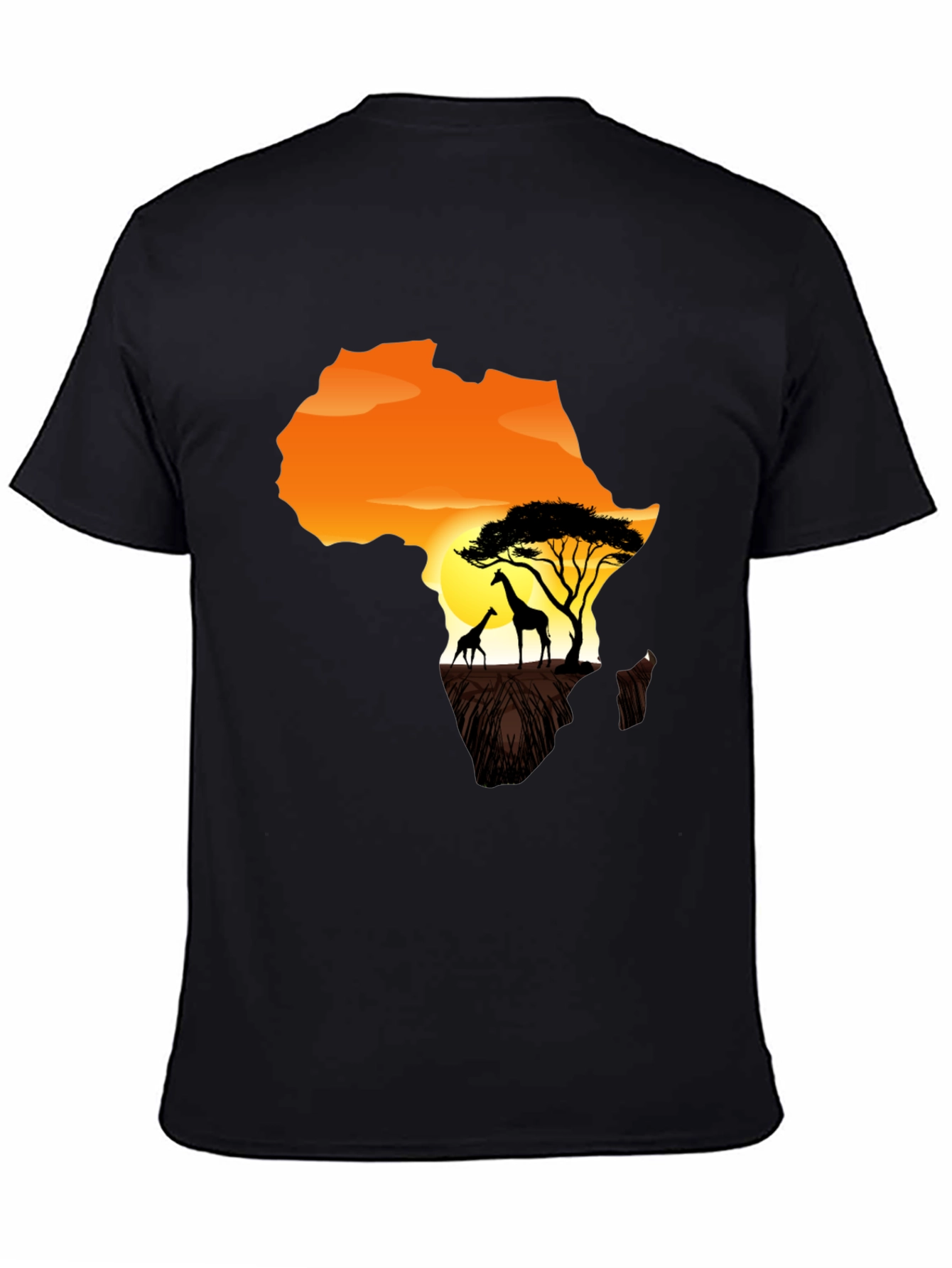 Africa Giraffe Sunset Graphic T-Shirt