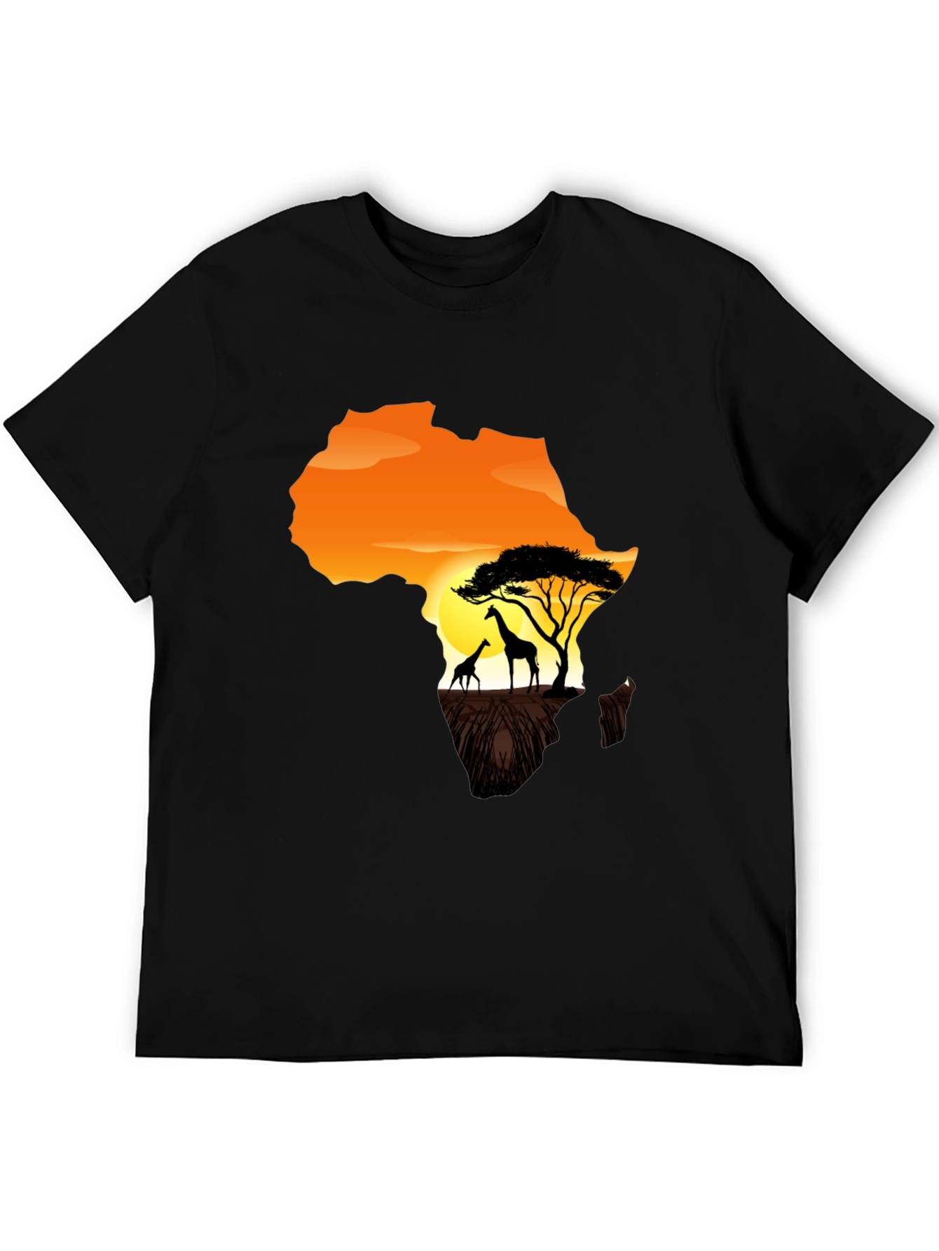 Africa Giraffe Sunset Graphic T-Shirt