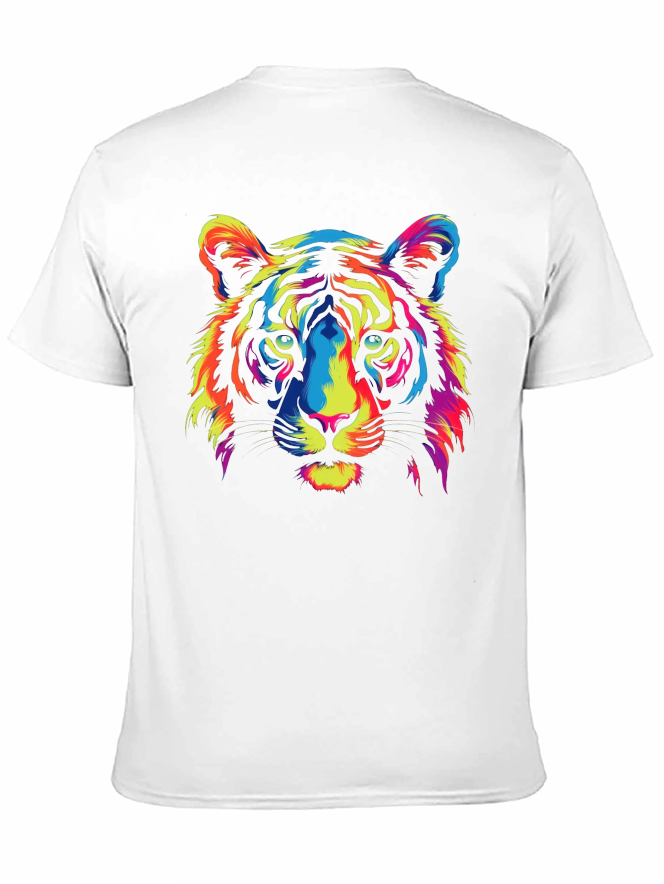 Vivid Tiger Graphic Tee - Black Cotton Crew Neck