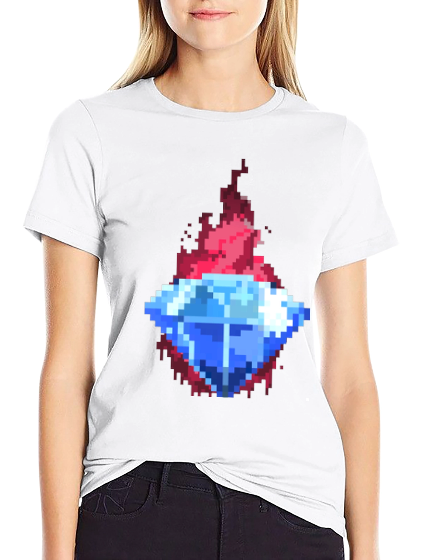 Pixel Art Diamond Tee - Retro Gaming Style