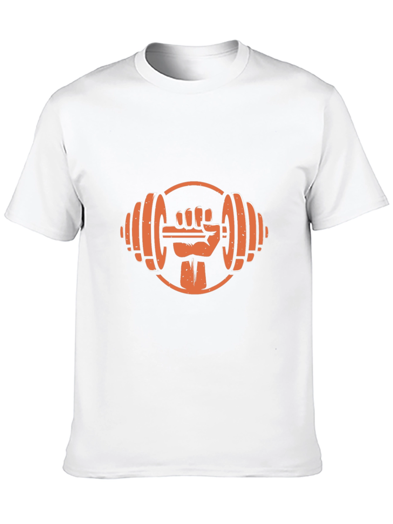Black T-Shirt with Gym Dumbbell Fist Graphic